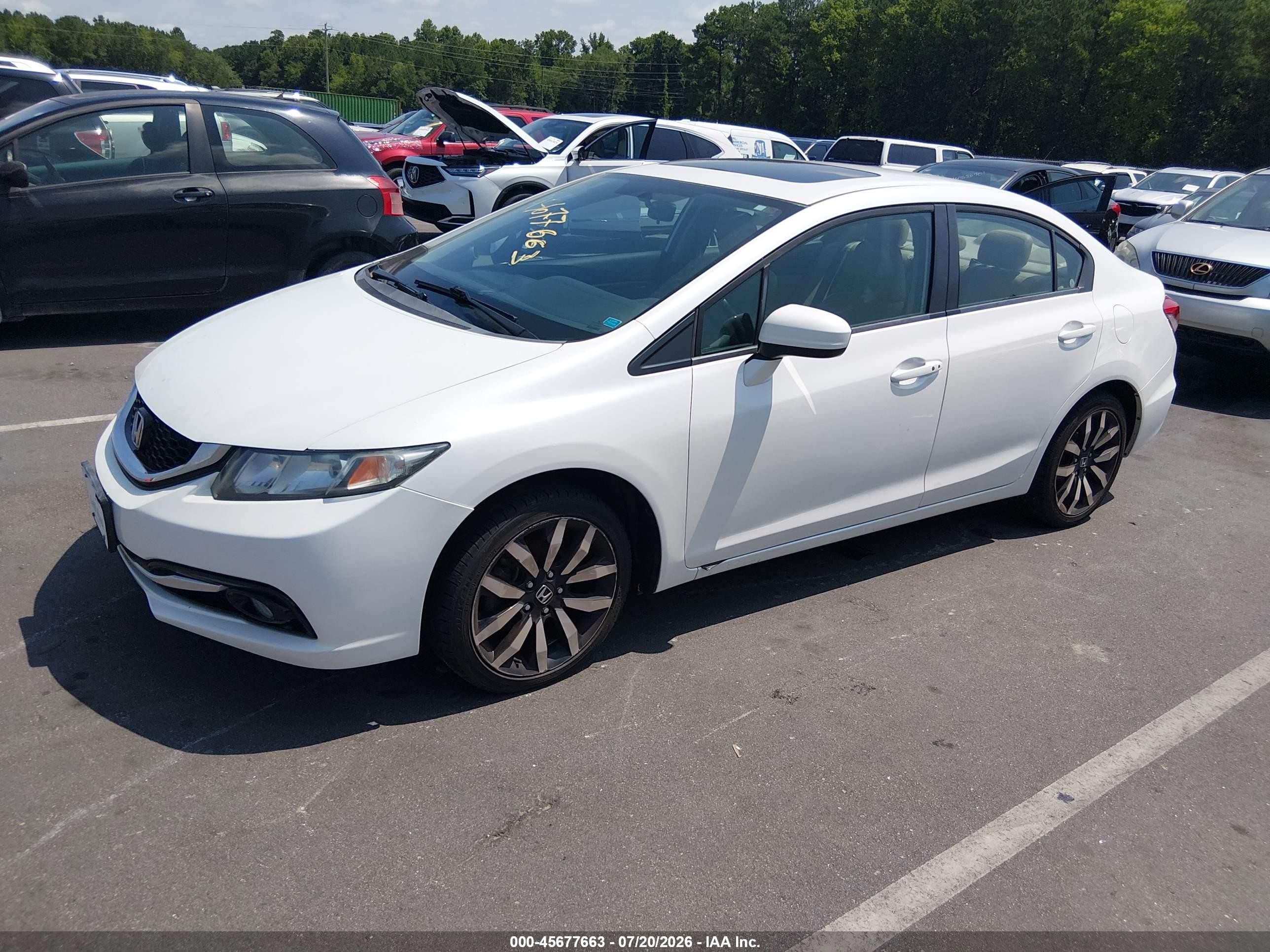 2015 Honda Civic Ex-l White vin: 19XFB2F90FE059054