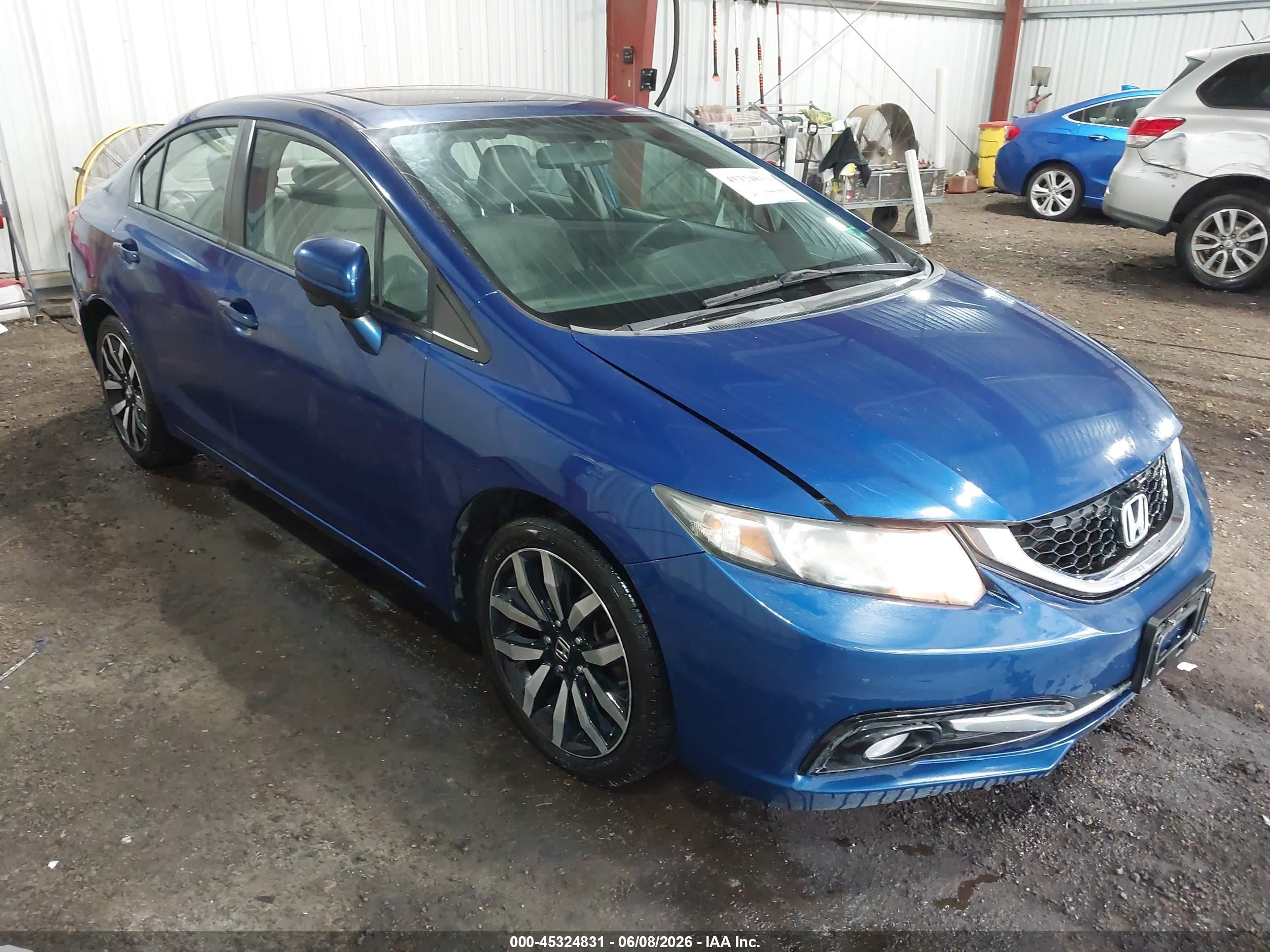 2015 Honda Civic Ex-l Blue vin: 19XFB2F90FE062262