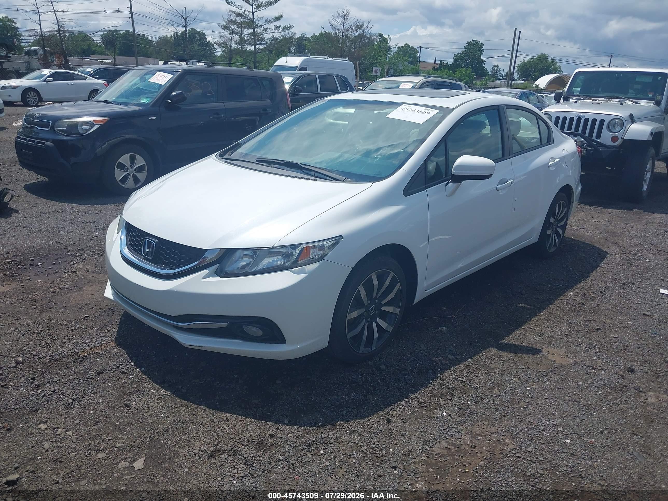 2015 Honda Civic Ex-l Белый vin: 19XFB2F90FE272344