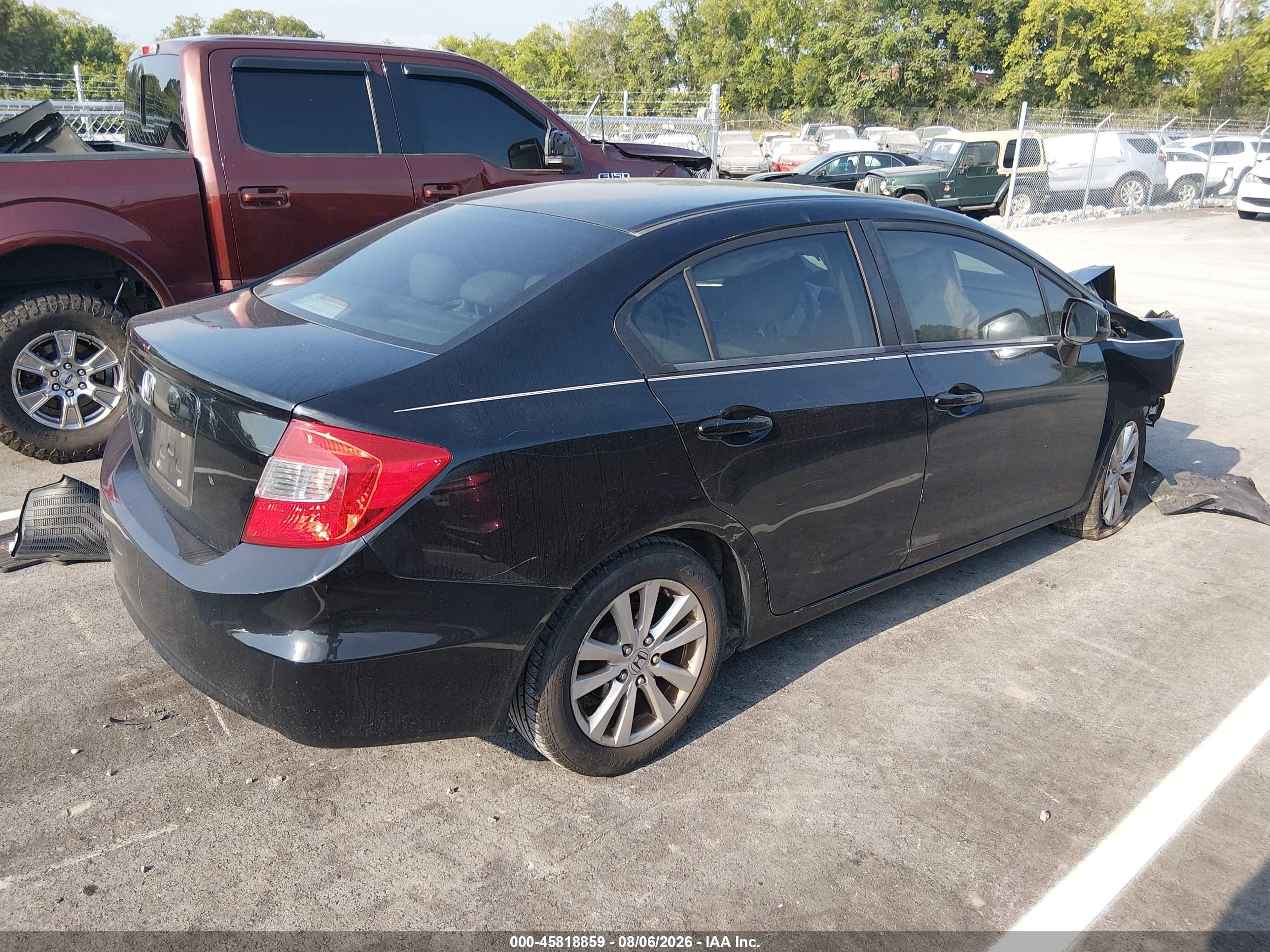 2012 Honda Civic Ex-l Black vin: 19XFB2F91CE016757
