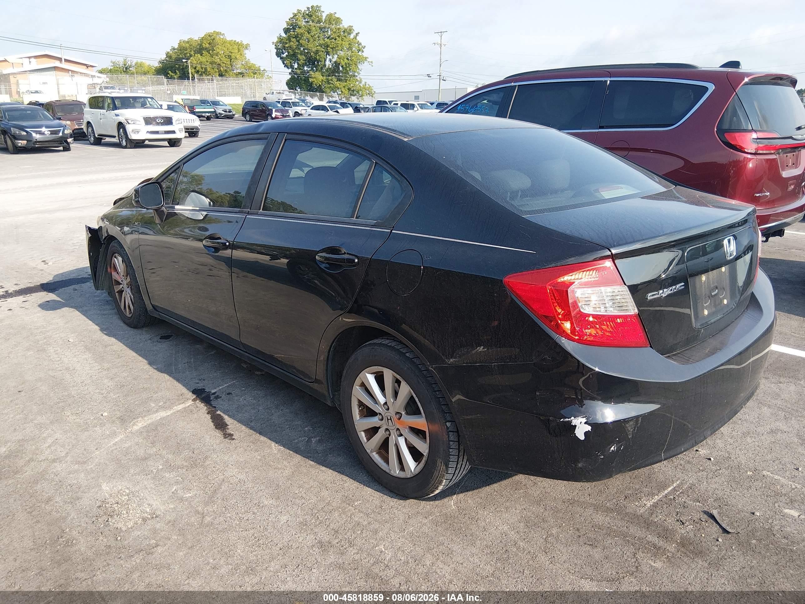 2012 Honda Civic Ex-l Black vin: 19XFB2F91CE016757