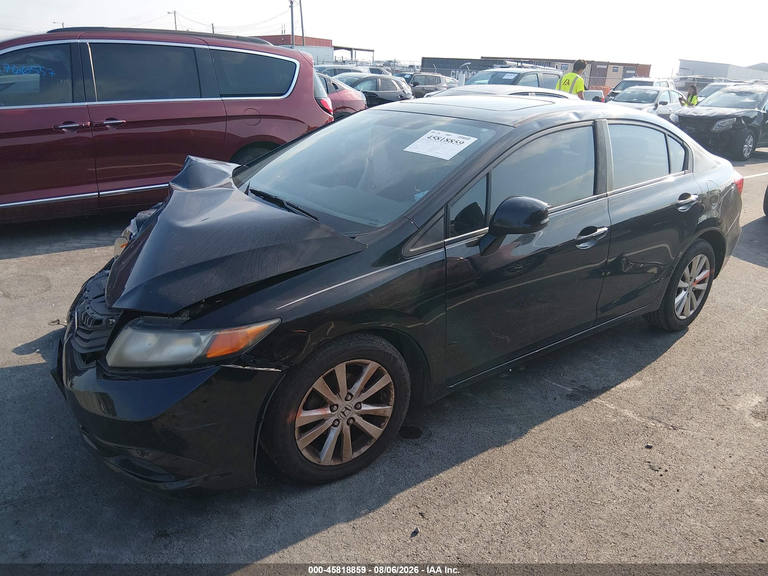 2012 Honda Civic Ex-l Black vin: 19XFB2F91CE016757