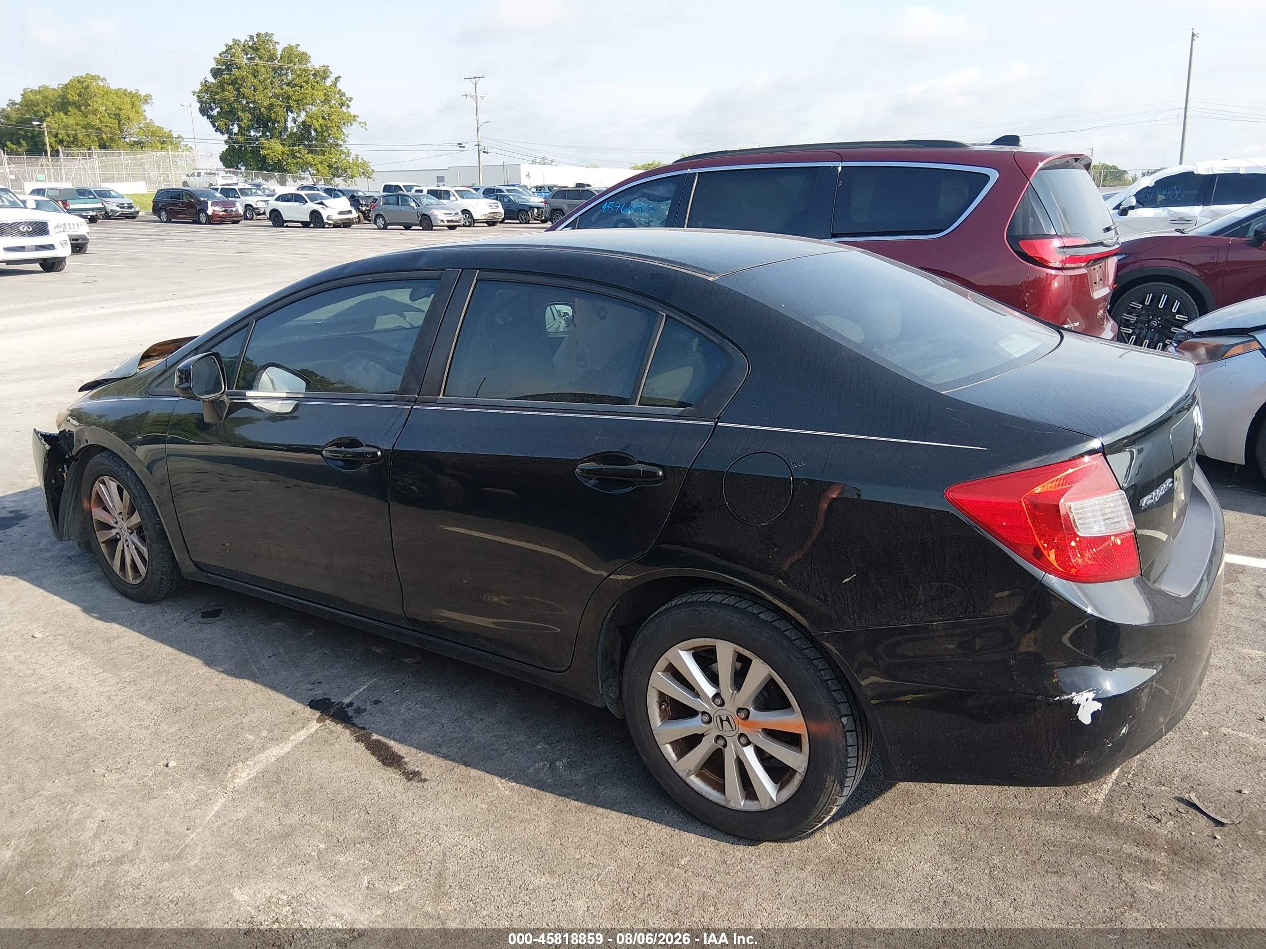 2012 Honda Civic Ex-l Black vin: 19XFB2F91CE016757