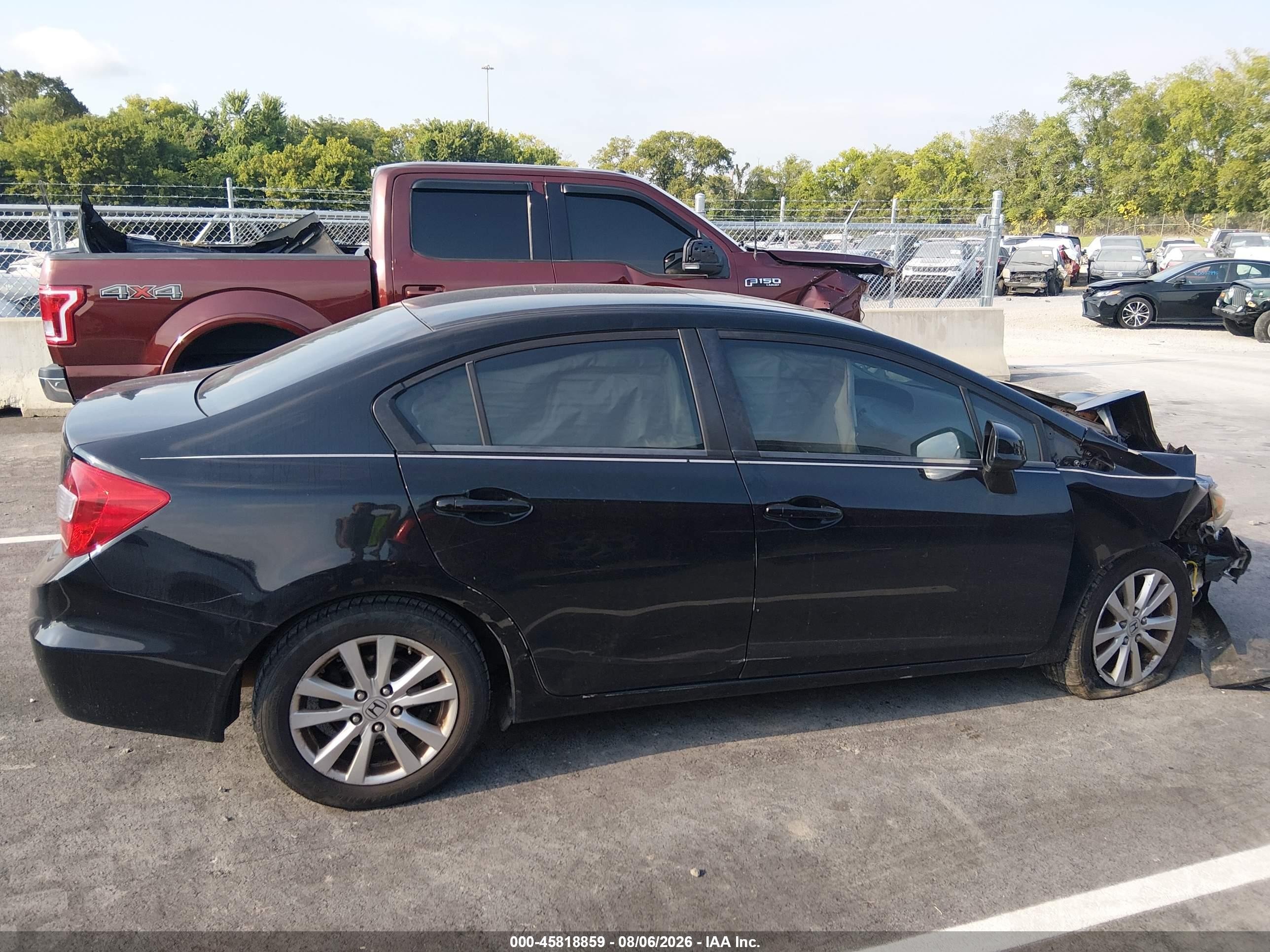 2012 Honda Civic Ex-l Black vin: 19XFB2F91CE016757