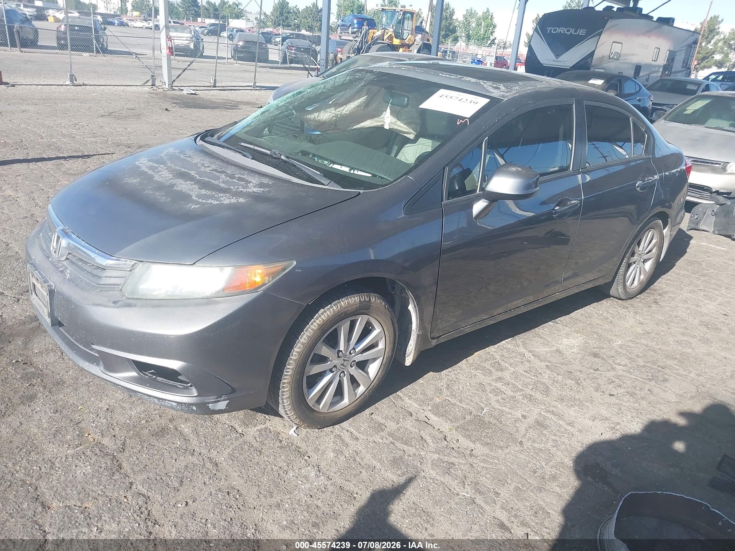 2012 Honda Civic Ex-l Gray vin: 19XFB2F91CE055915