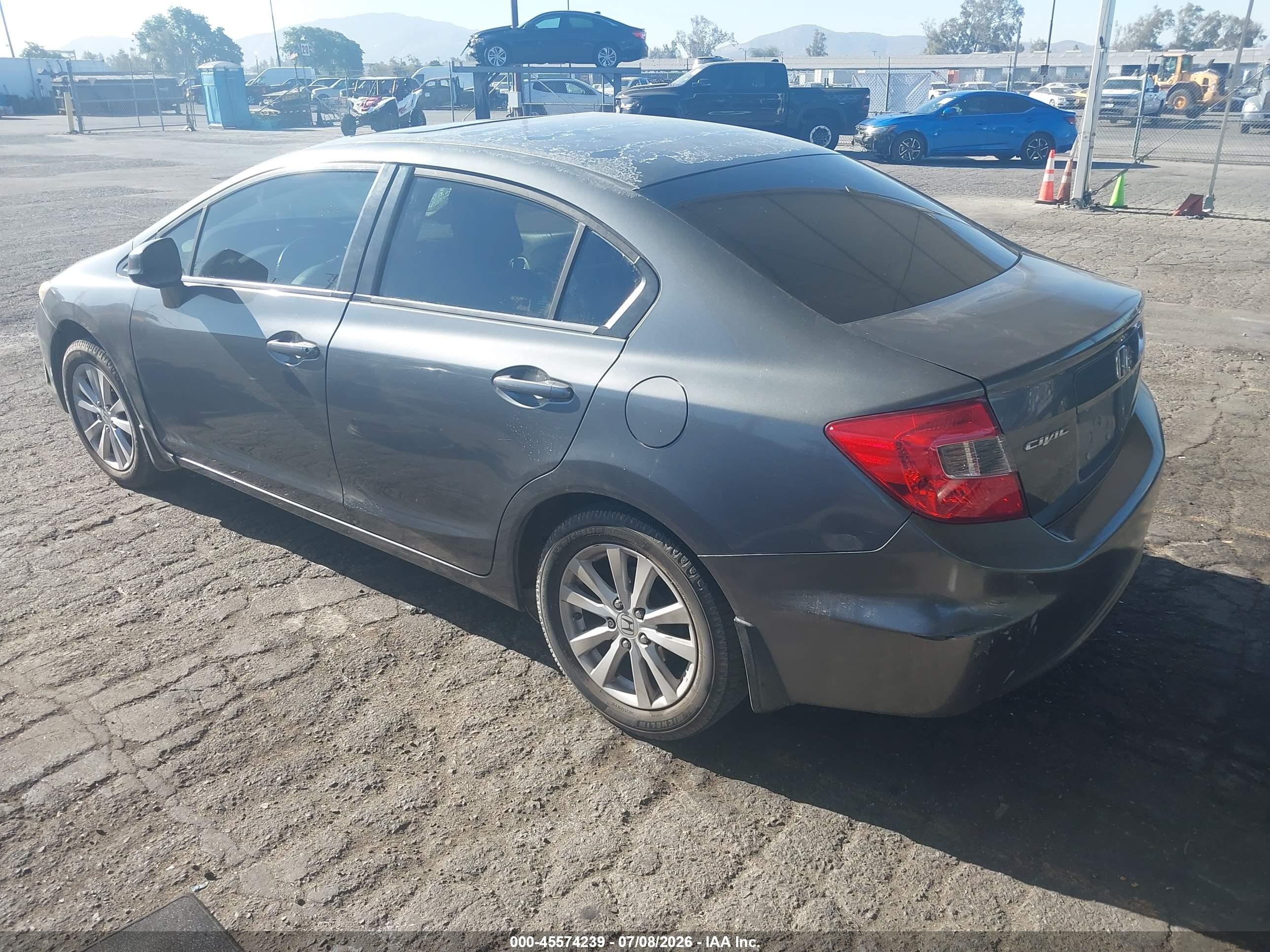 2012 Honda Civic Ex-l Gray vin: 19XFB2F91CE055915