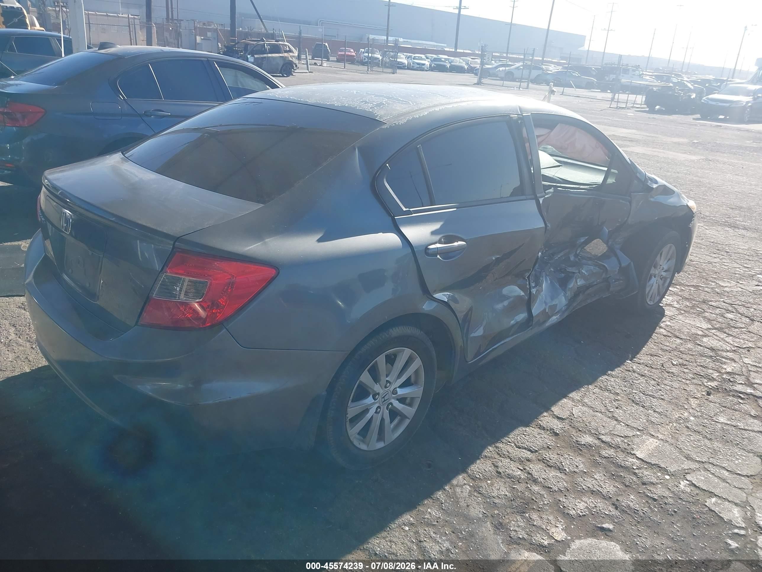 2012 Honda Civic Ex-l Gray vin: 19XFB2F91CE055915