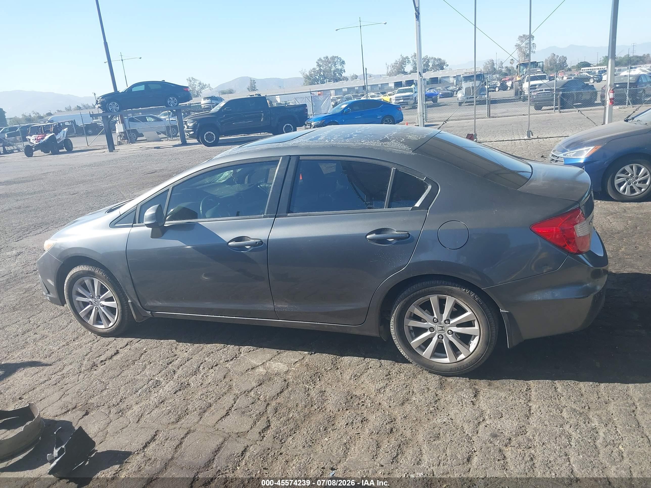 2012 Honda Civic Ex-l Gray vin: 19XFB2F91CE055915