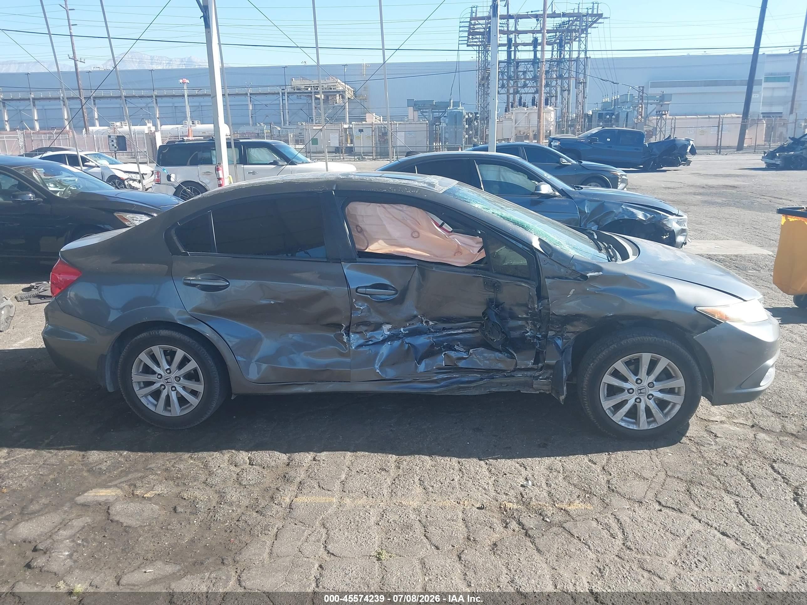2012 Honda Civic Ex-l Gray vin: 19XFB2F91CE055915