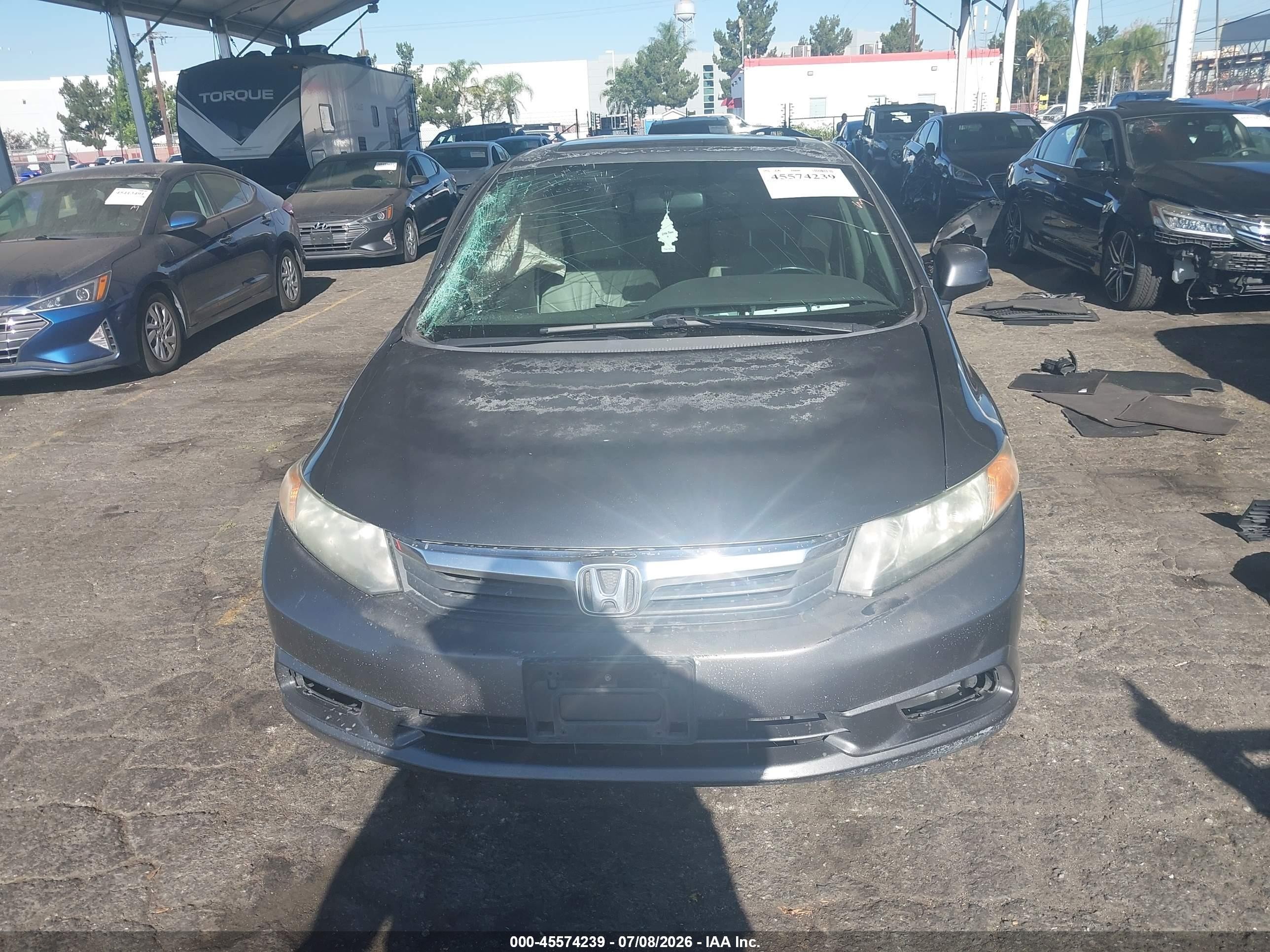 2012 Honda Civic Ex-l Gray vin: 19XFB2F91CE055915