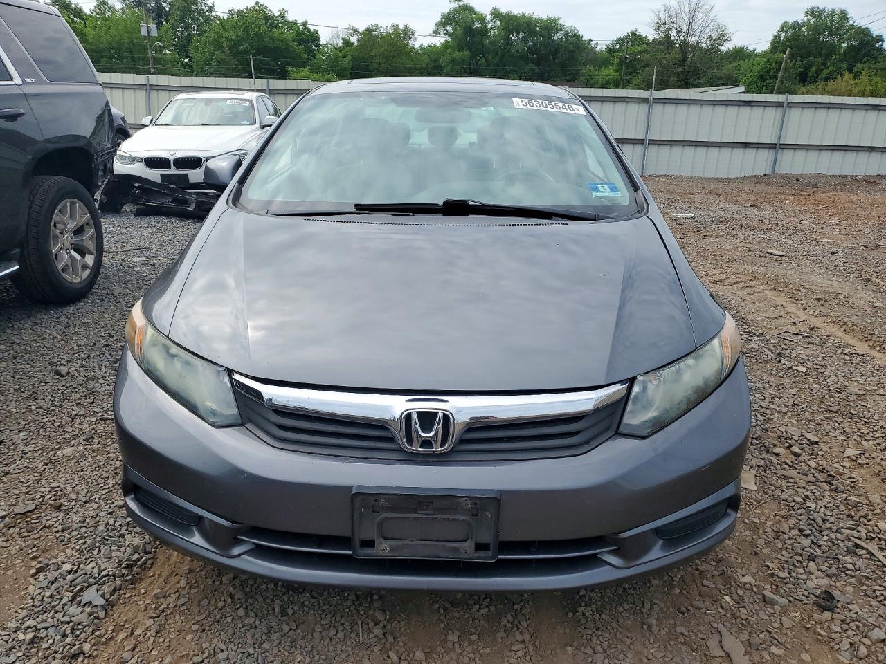 2012 Honda Civic Exl Gray vin: 19XFB2F91CE315696