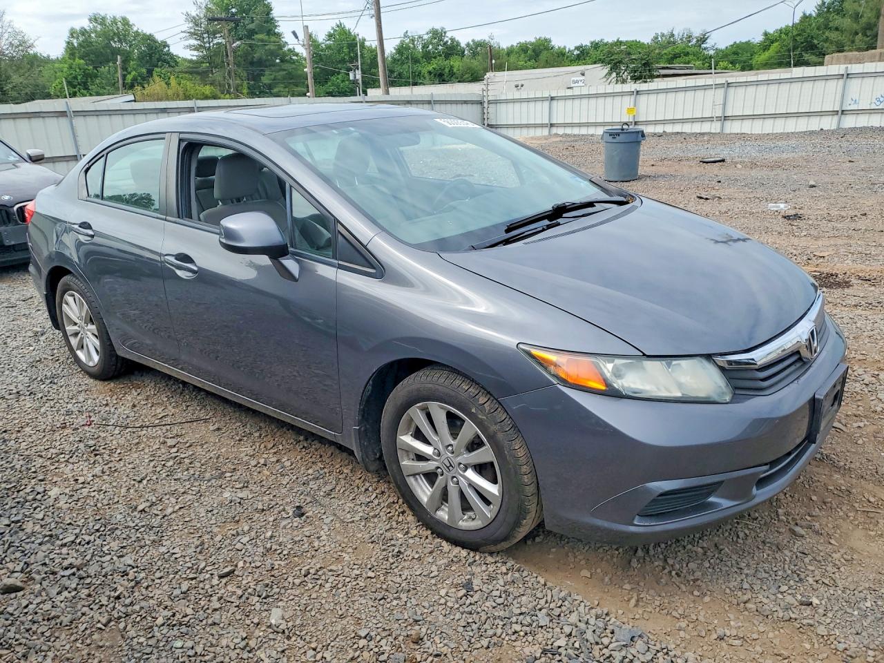 2012 Honda Civic Exl Gray vin: 19XFB2F91CE315696