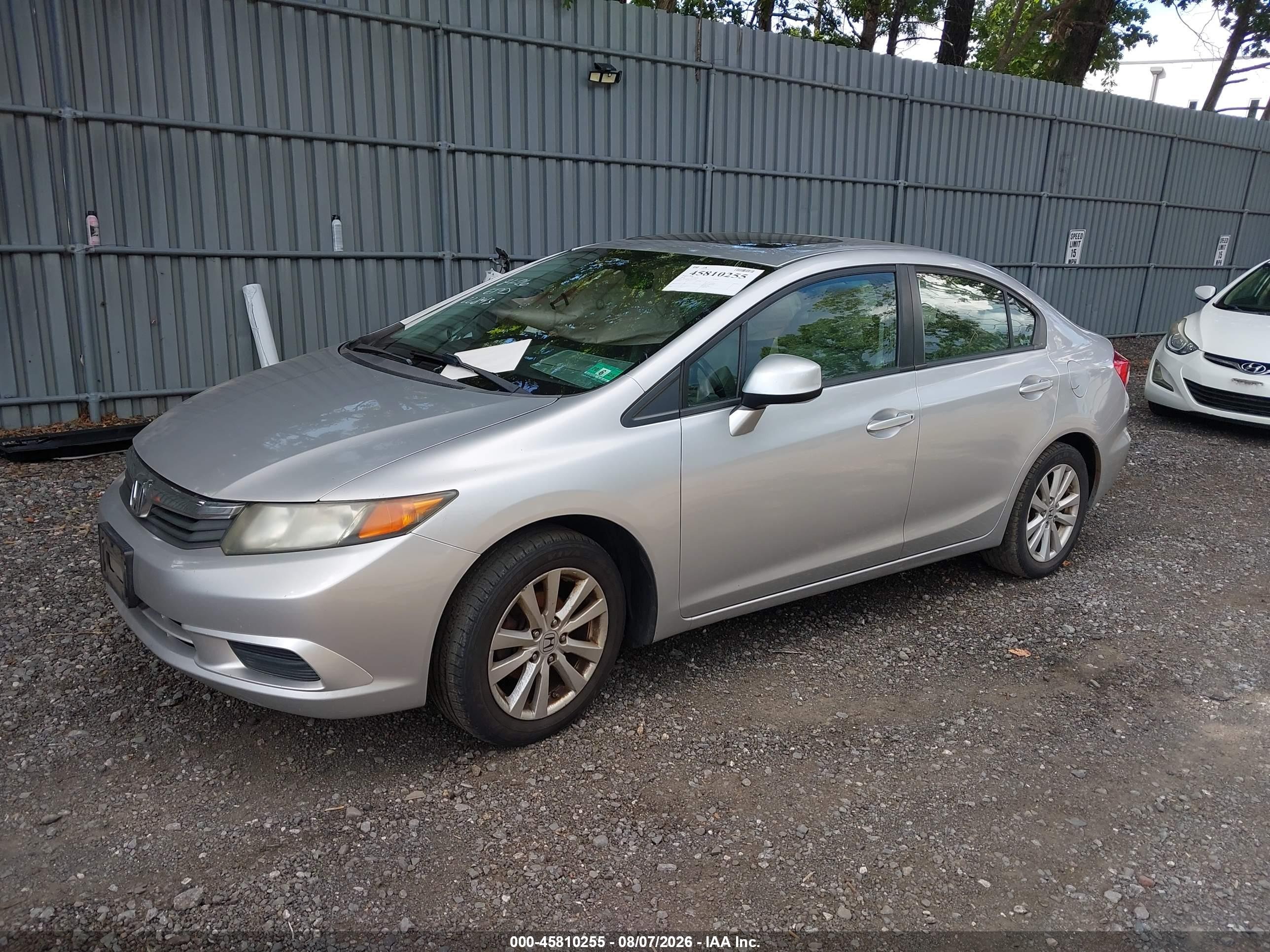 2012 Honda Civic Ex-l Silver vin: 19XFB2F91CE322843