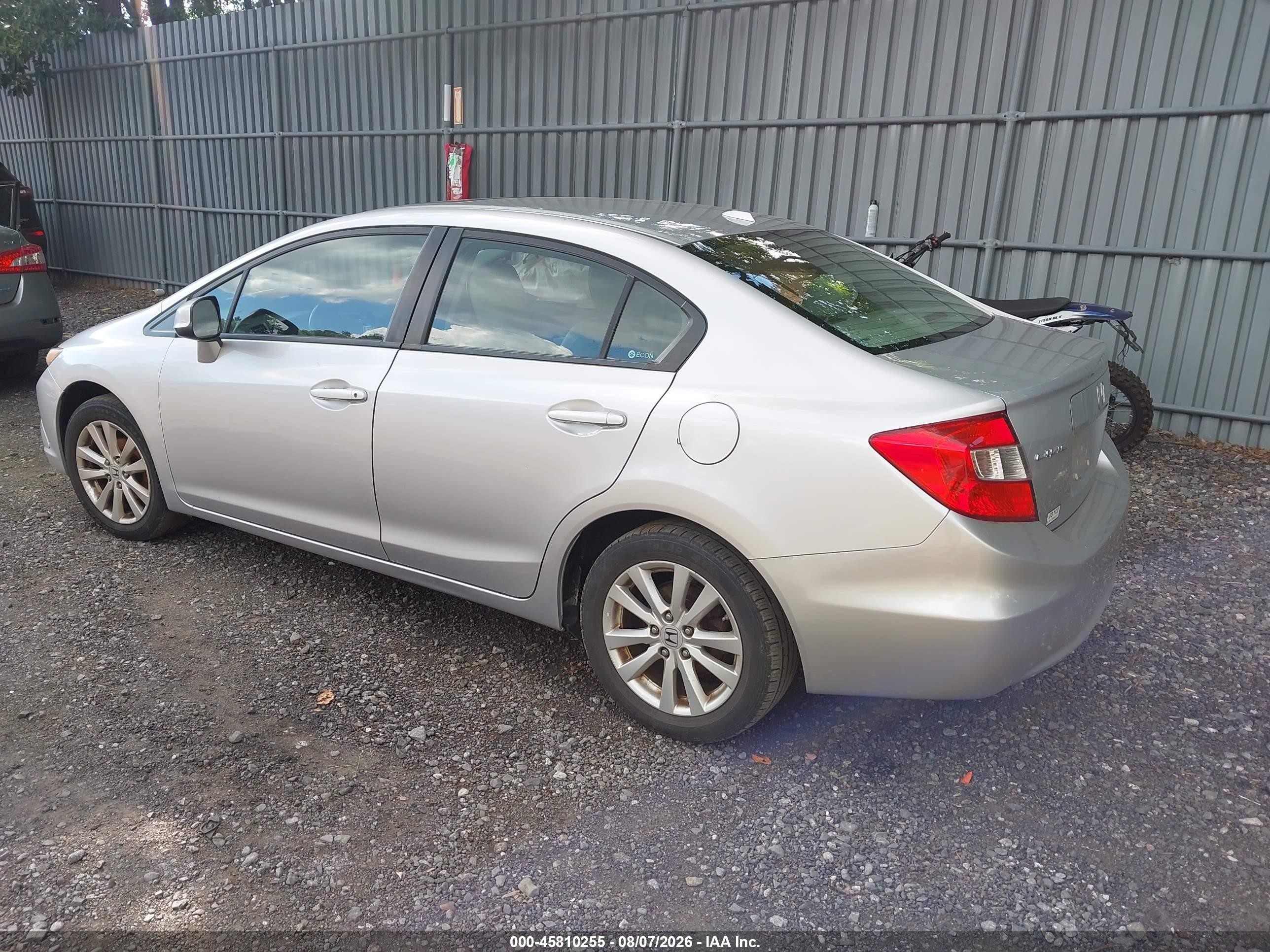 2012 Honda Civic Ex-l Silver vin: 19XFB2F91CE322843