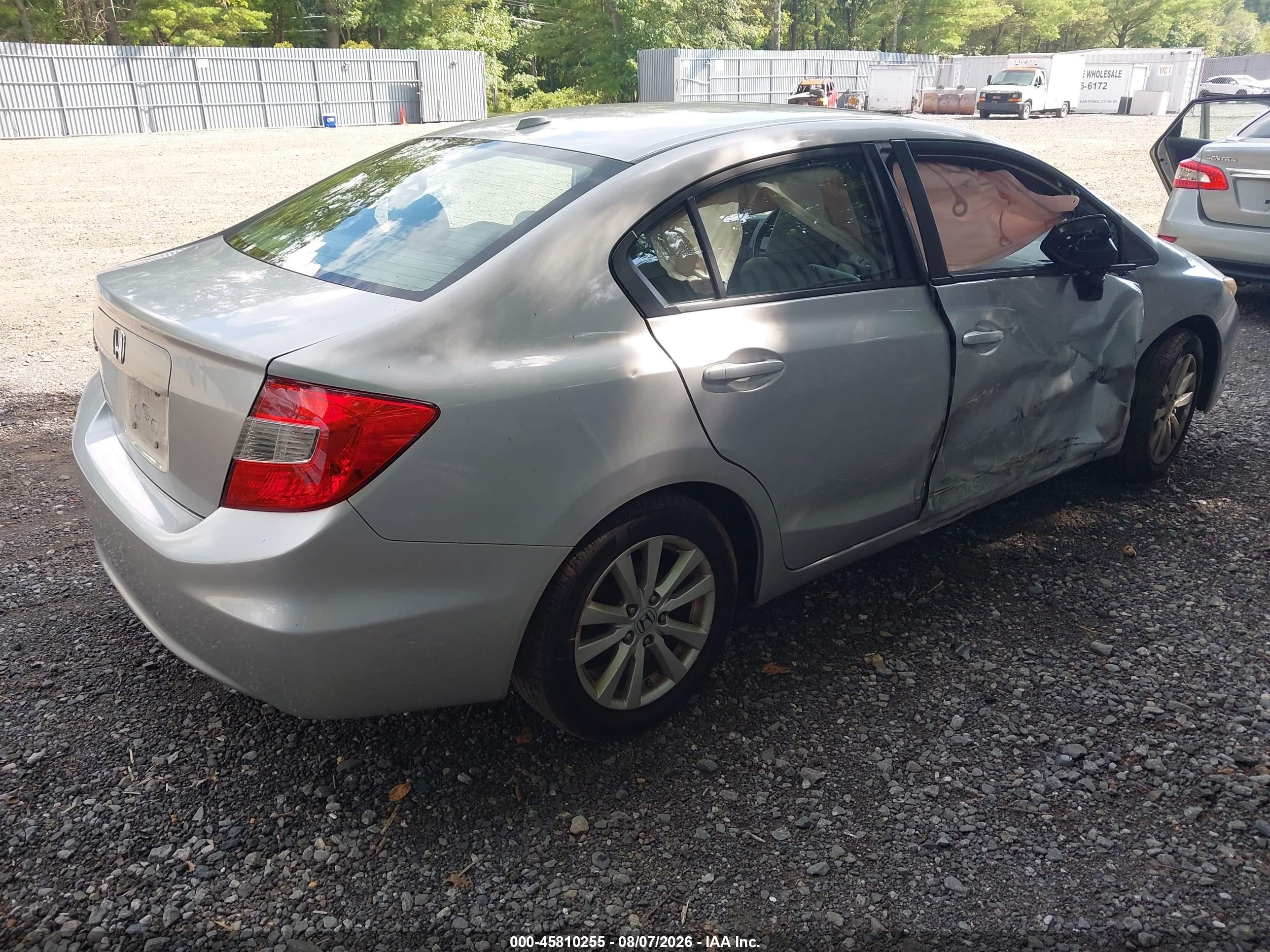 2012 Honda Civic Ex-l Silver vin: 19XFB2F91CE322843
