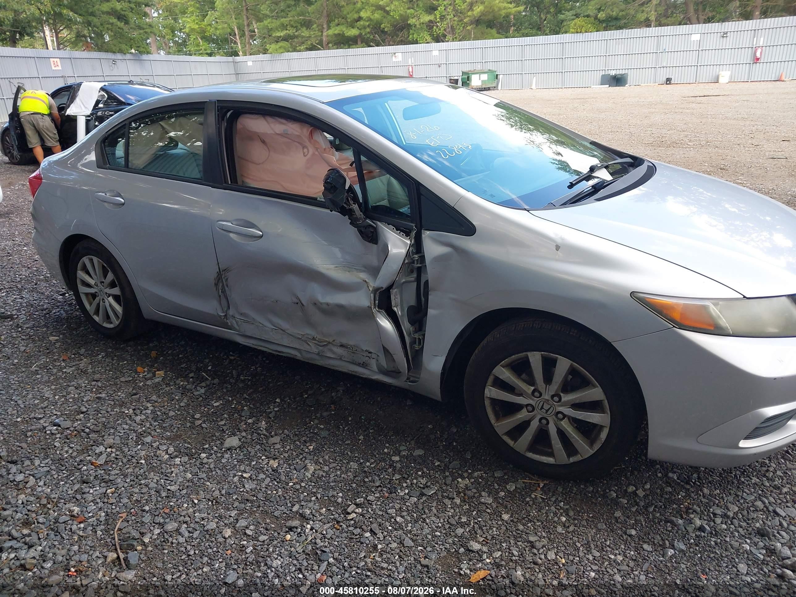 2012 Honda Civic Ex-l Silver vin: 19XFB2F91CE322843