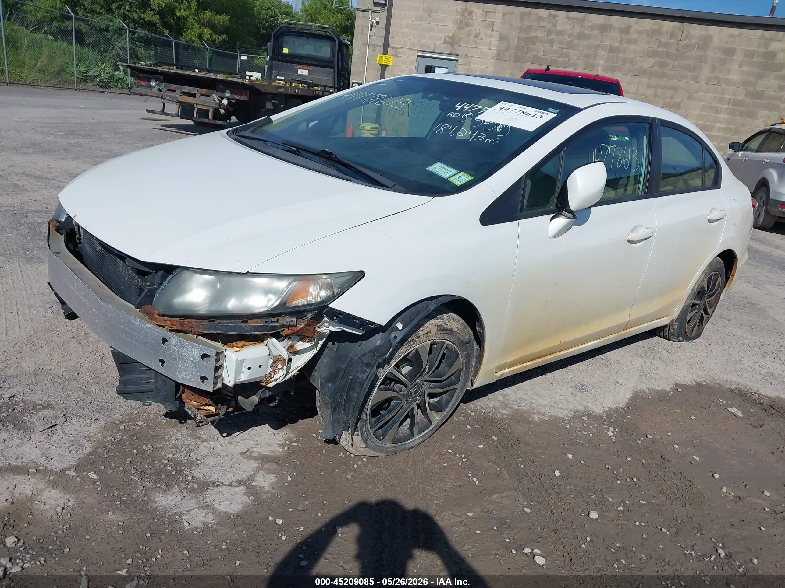 2013 Honda Civic Ex-l White vin: 19XFB2F91DE207015