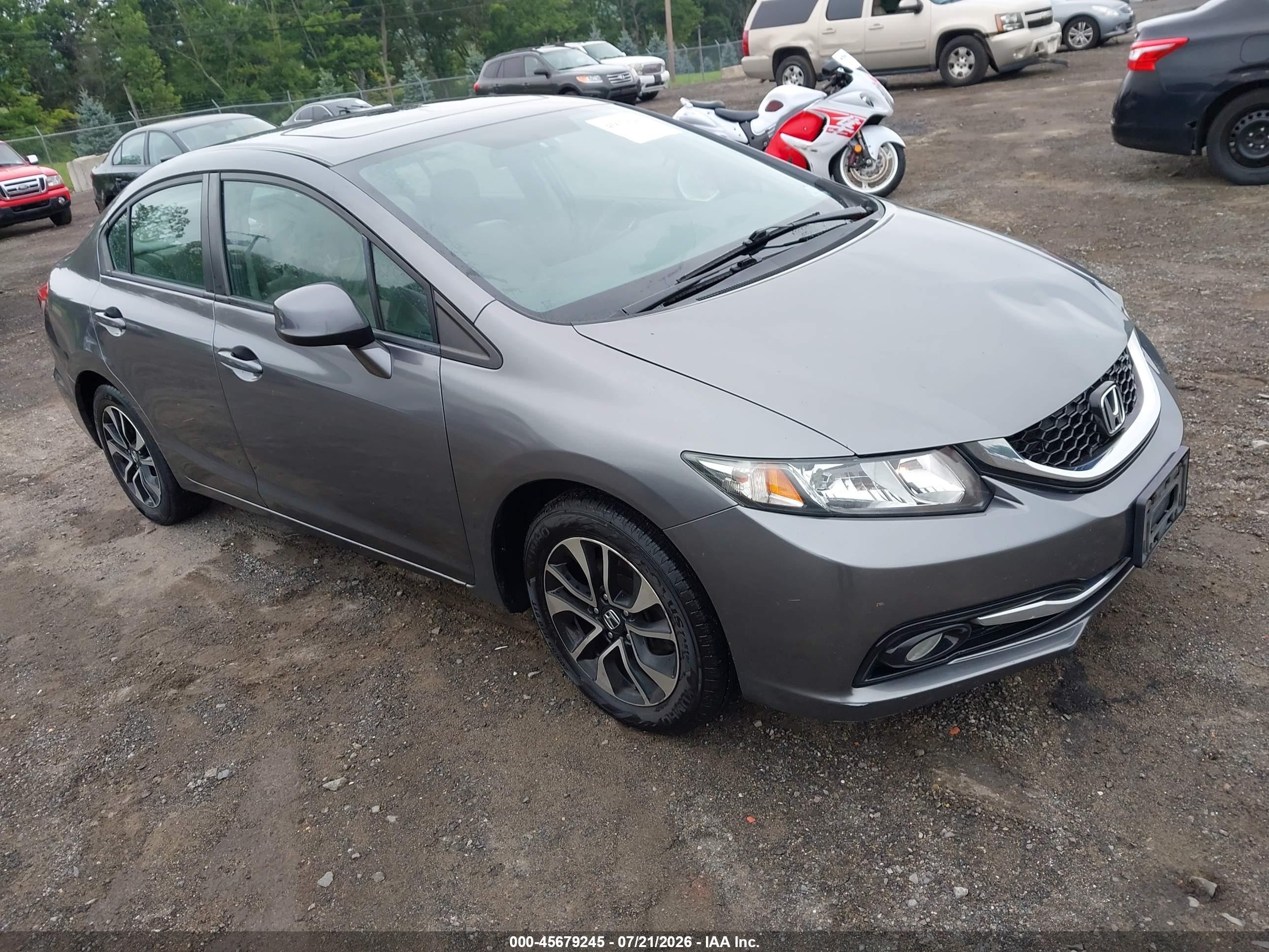 2013 Honda Civic Ex-l Gray vin: 19XFB2F91DE265142