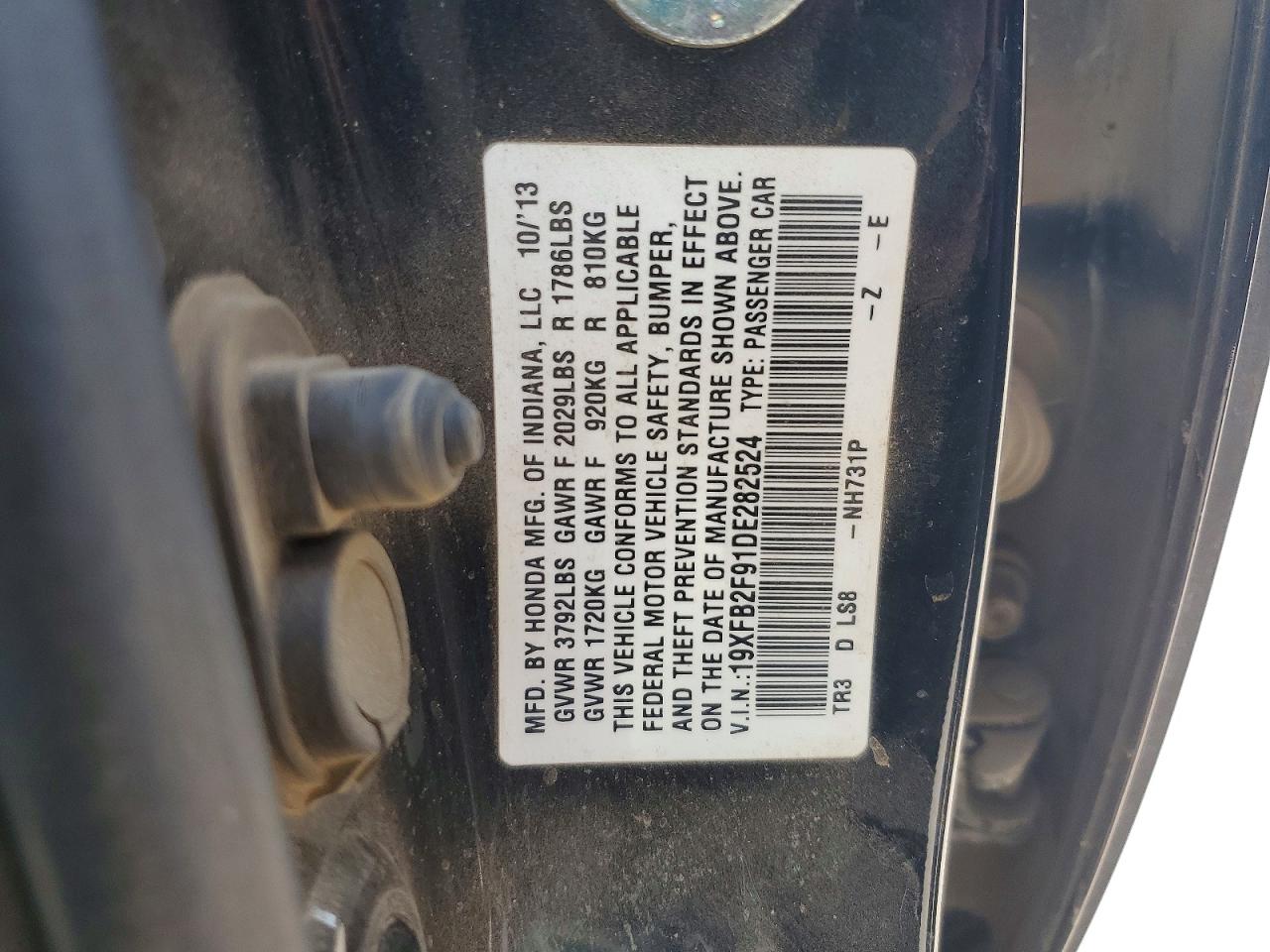 2013 Honda Civic Exl Черный vin: 19XFB2F91DE282524