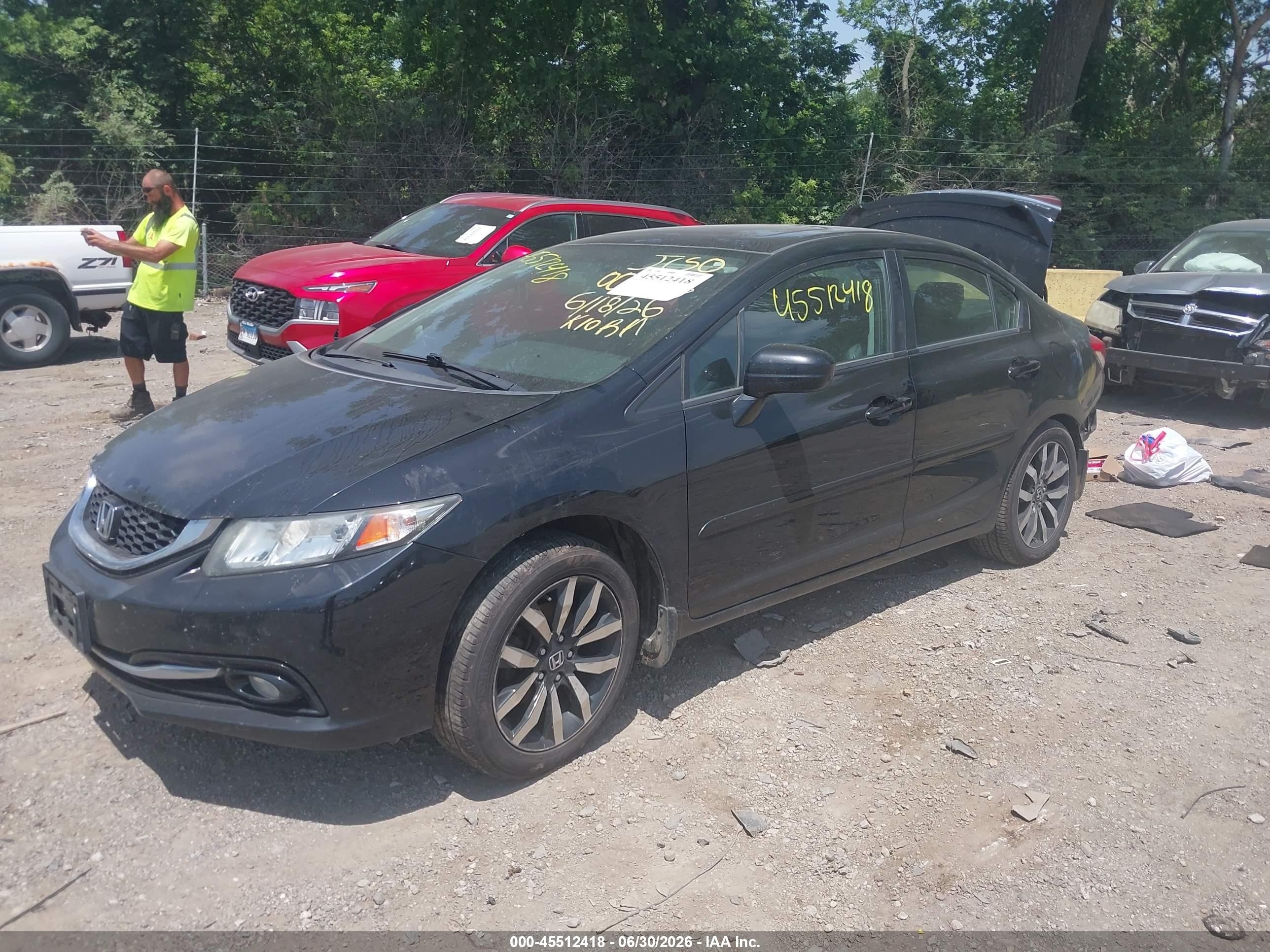 2014 Honda Civic Ex-l Черный vin: 19XFB2F91EE001386