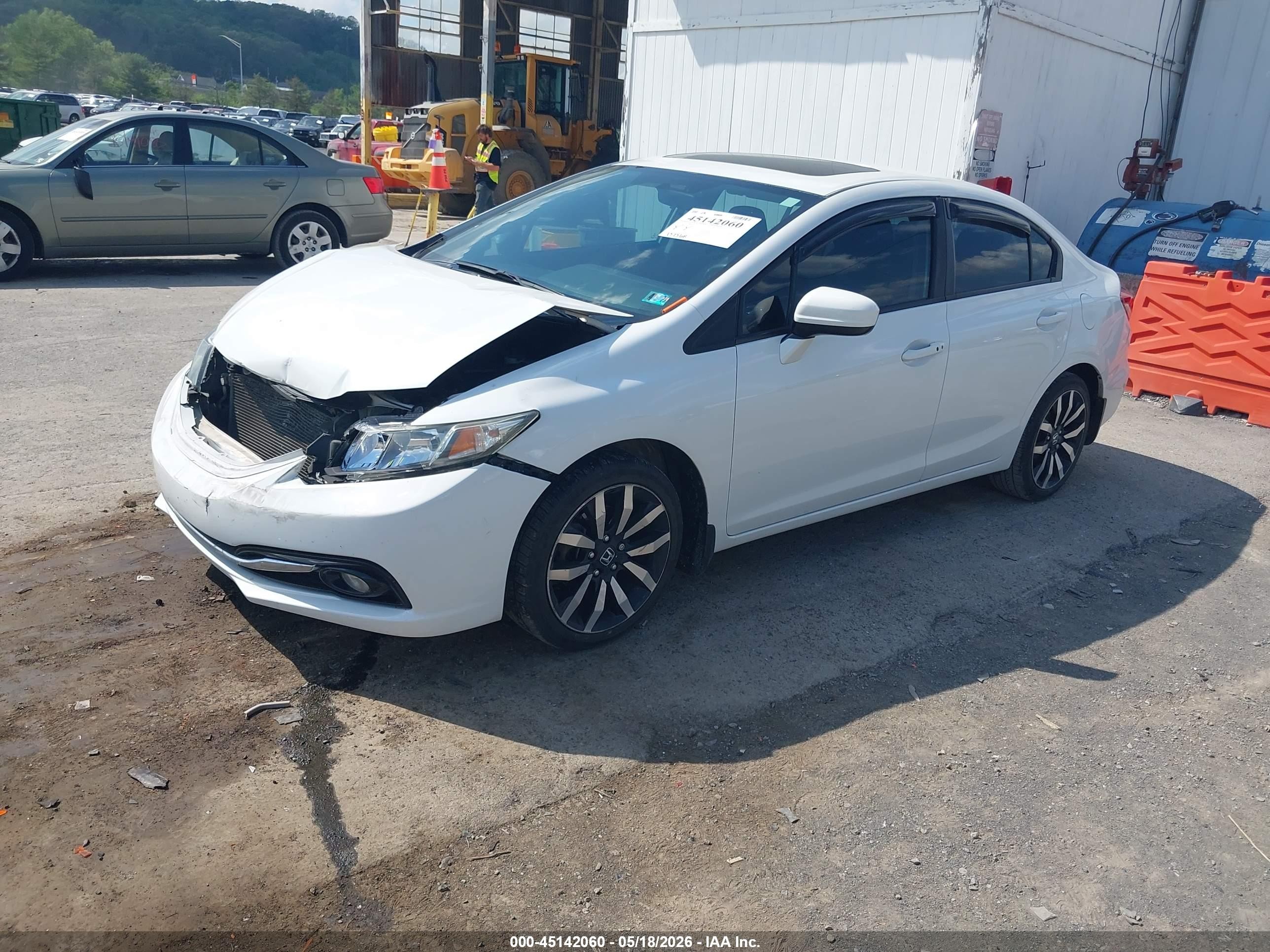 2014 Honda Civic Ex-l White vin: 19XFB2F91EE216041