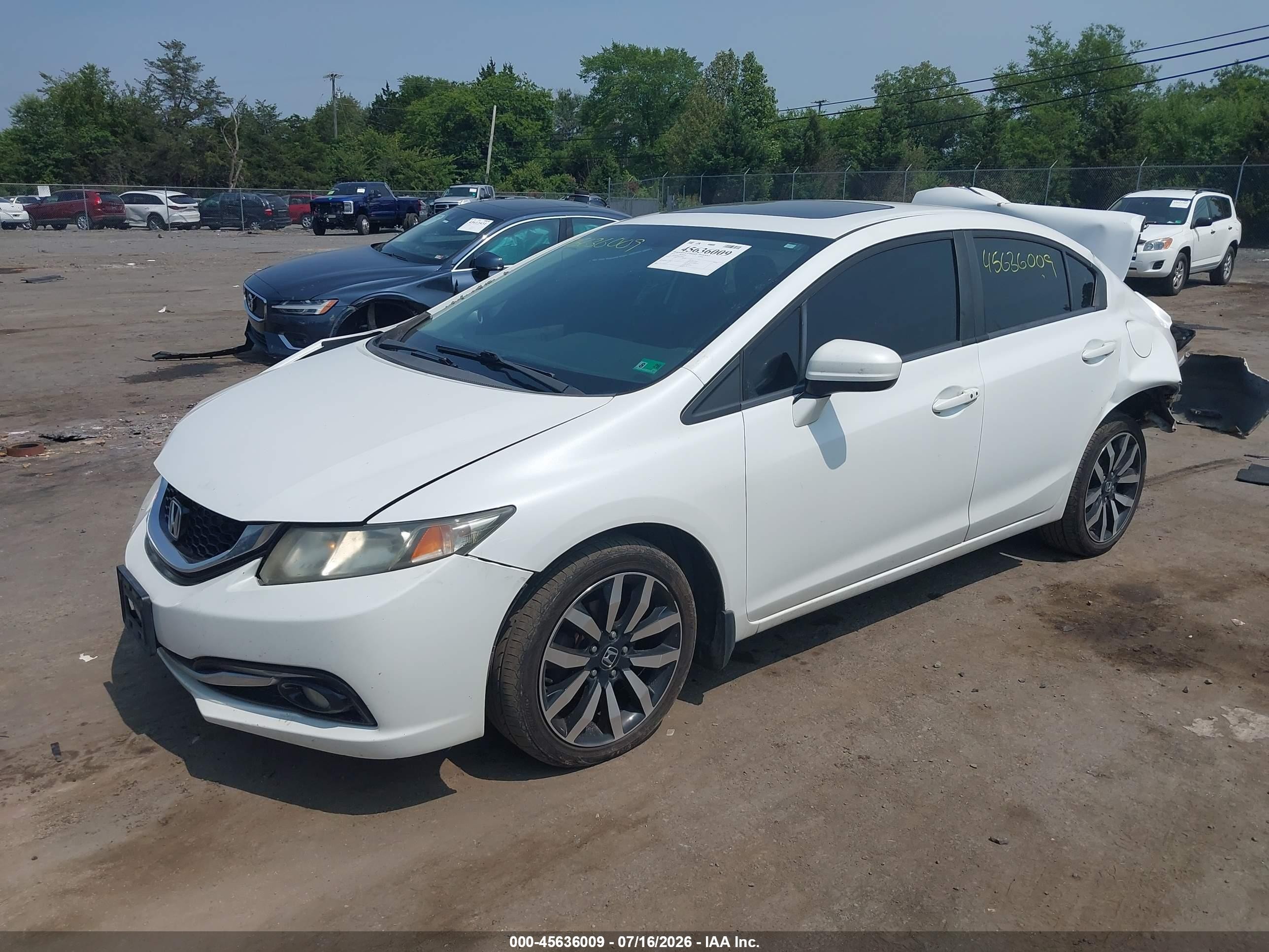 2014 Honda Civic Ex-l White vin: 19XFB2F91EE240002