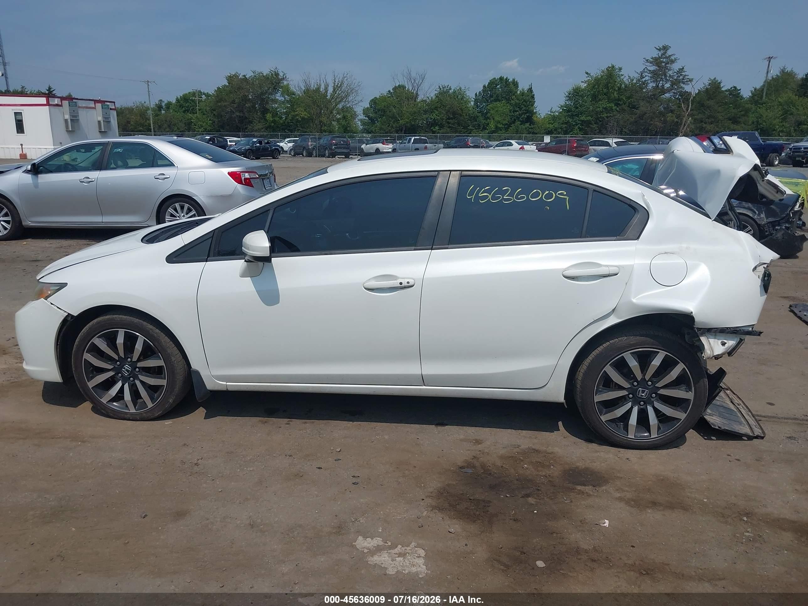 2014 Honda Civic Ex-l White vin: 19XFB2F91EE240002