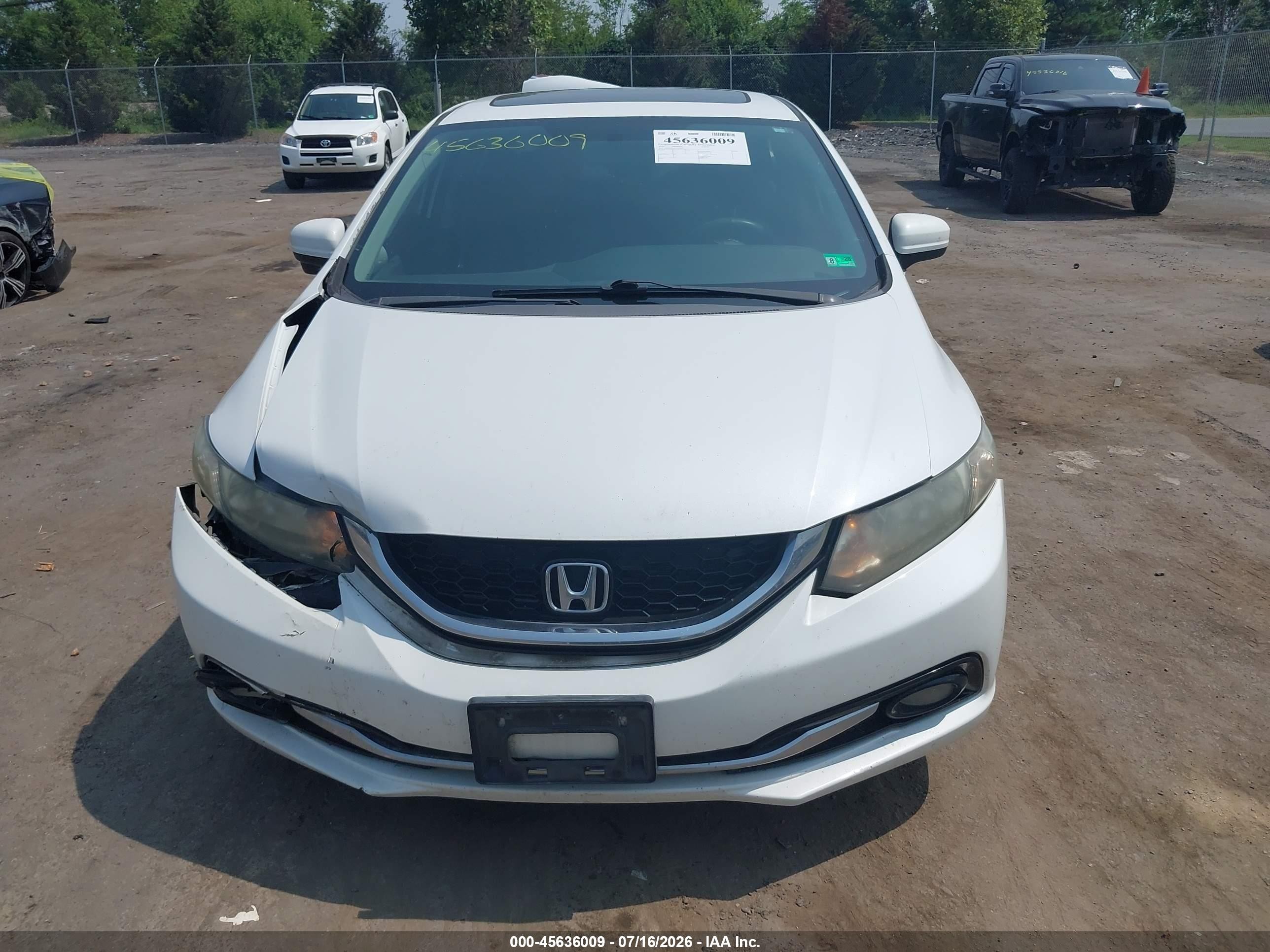 2014 Honda Civic Ex-l White vin: 19XFB2F91EE240002