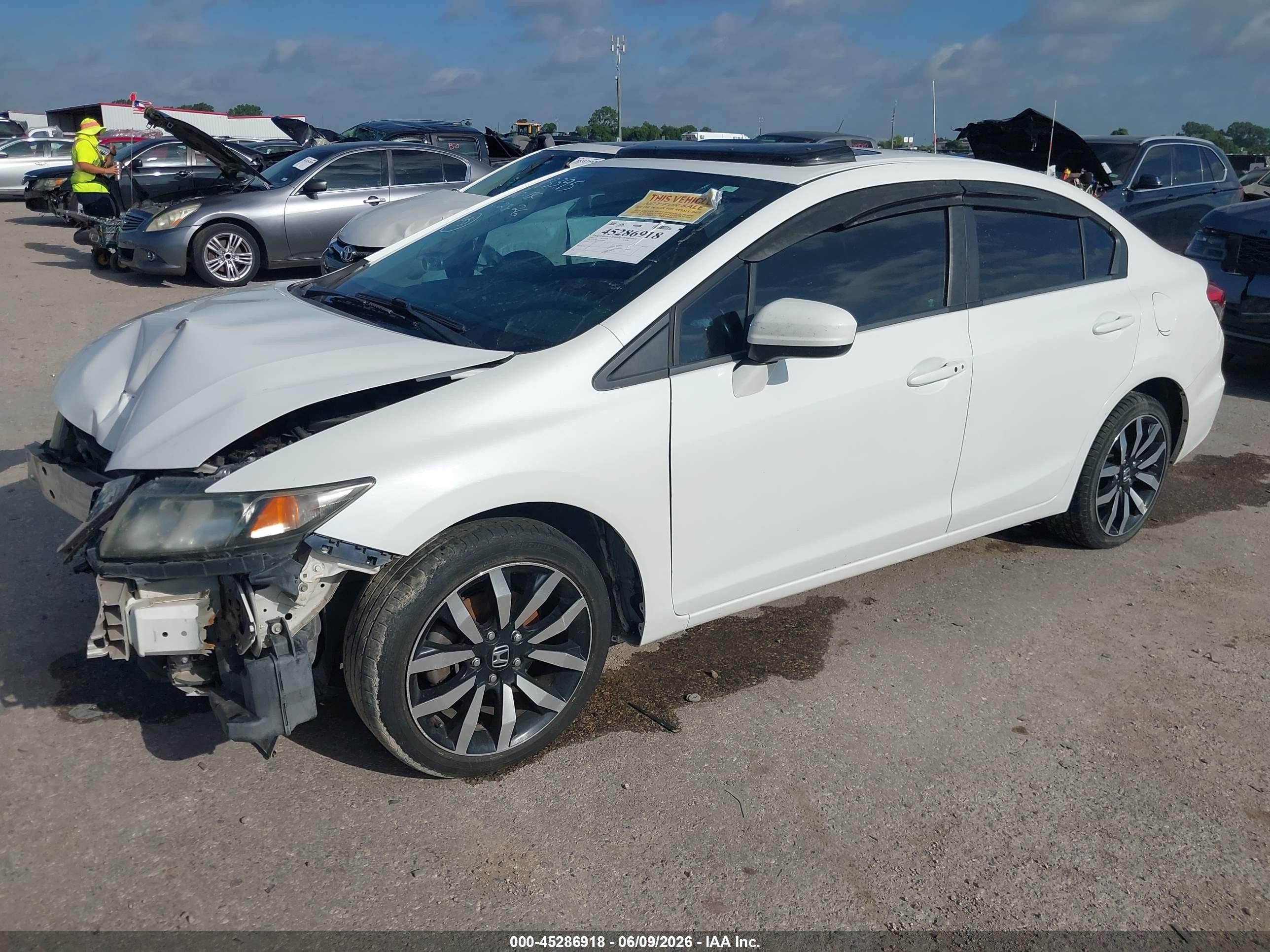 2015 Honda Civic Ex-l White vin: 19XFB2F91FE026855