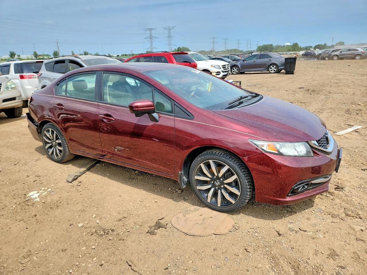2015 Honda Civic Exl Maroon vin: 19XFB2F91FE057605