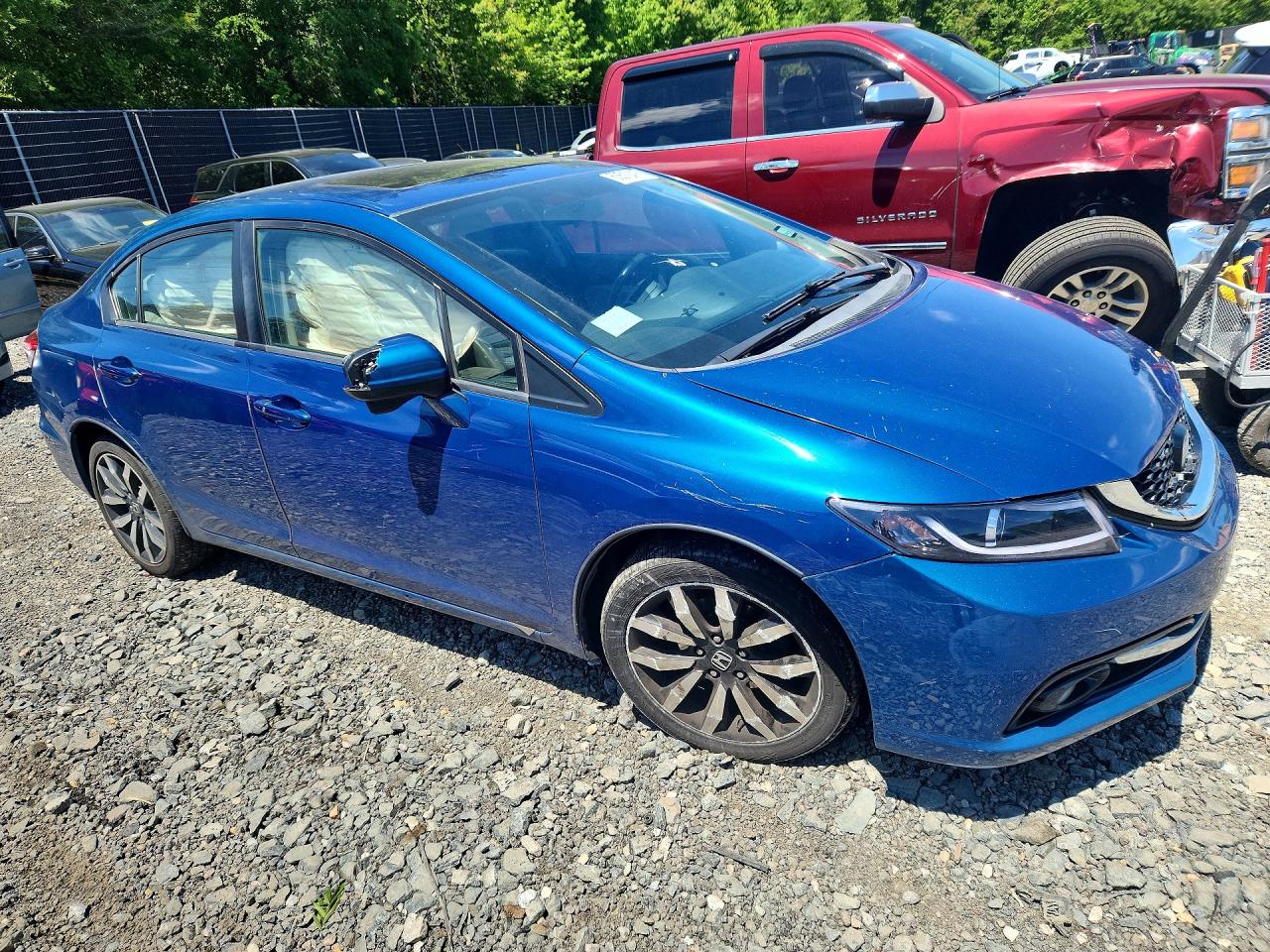2015 Honda Civic Exl Blue vin: 19XFB2F91FE064327