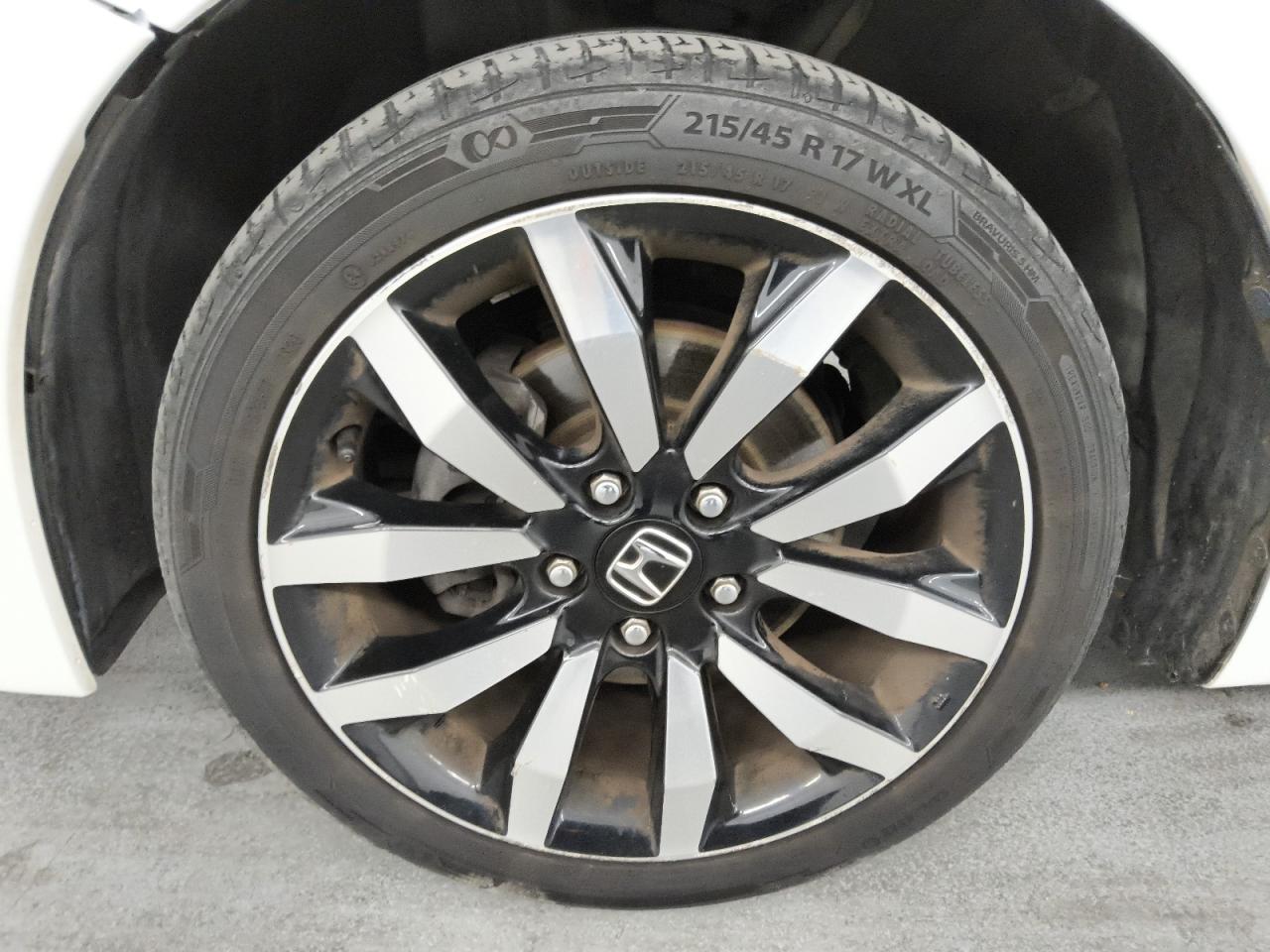 2015 Honda Civic Exl White vin: 19XFB2F91FE268481 Damage: Left Front Wheel, Curb Rash, > 12 Inches