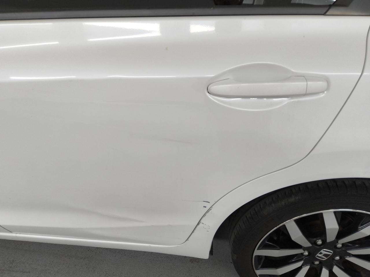 2015 Honda Civic Exl White vin: 19XFB2F91FE268481 Damage: Left Rear Door, Dent(S) W/ Paint Dmg, > 12 Inches