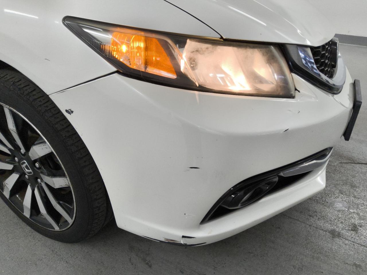 2015 Honda Civic Exl White vin: 19XFB2F91FE268481 Damage: Front Bumper, Broken, Replacement Required