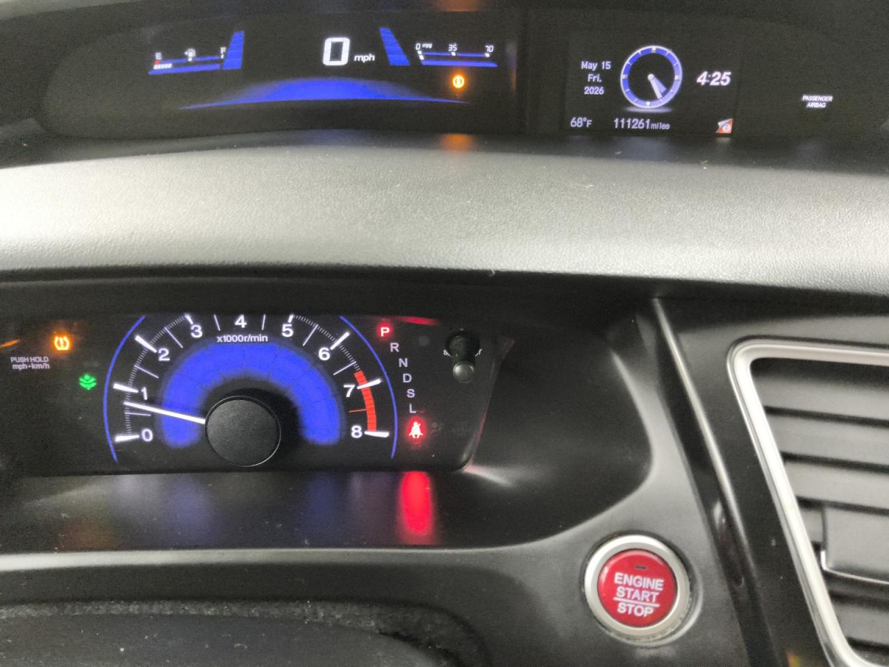 2015 Honda Civic Exl White vin: 19XFB2F91FE268481 Damage: Warning - Tire Pressure, On, Unacceptable