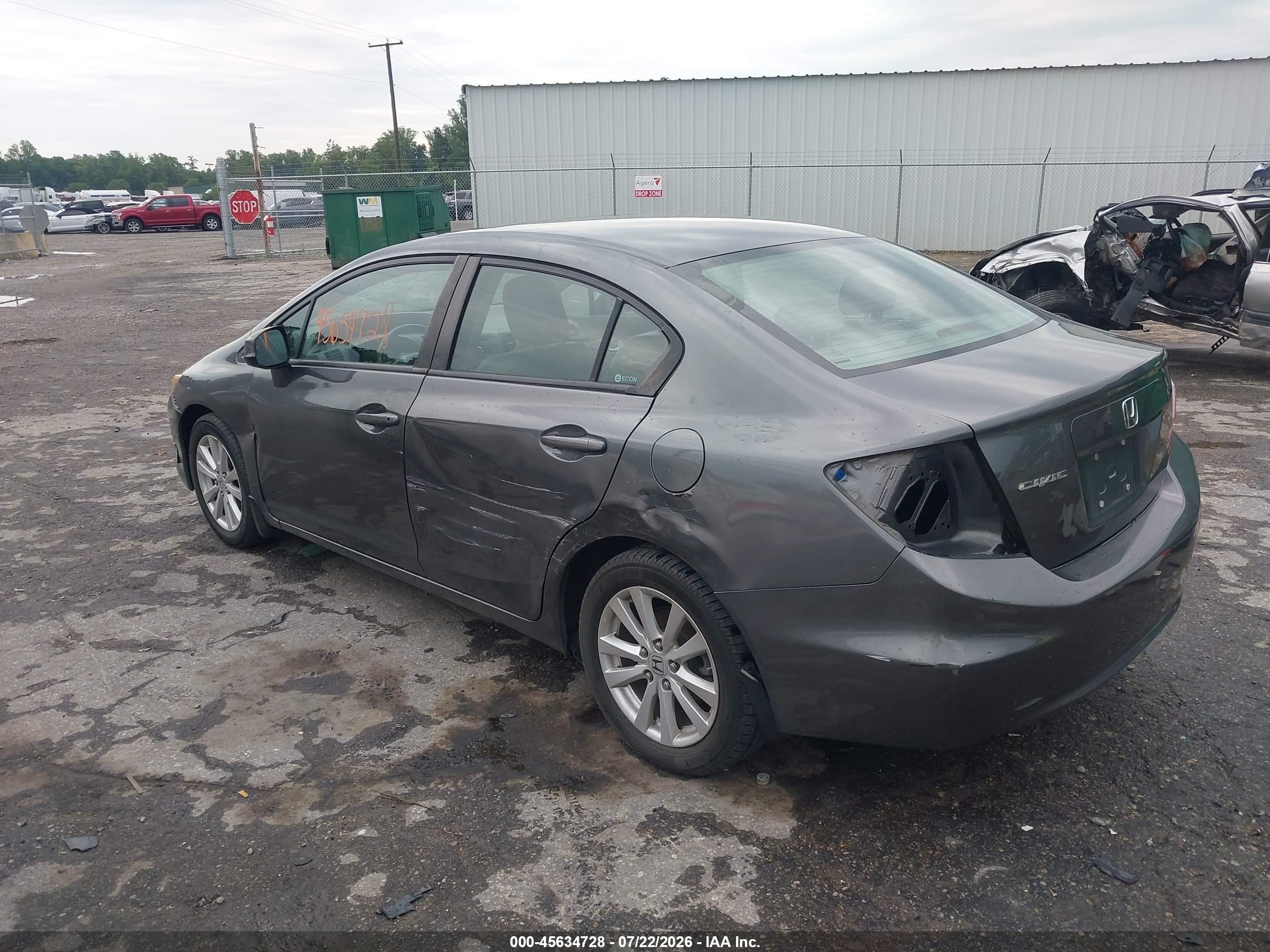 2012 Honda Civic Ex-l Gray vin: 19XFB2F92CE308126