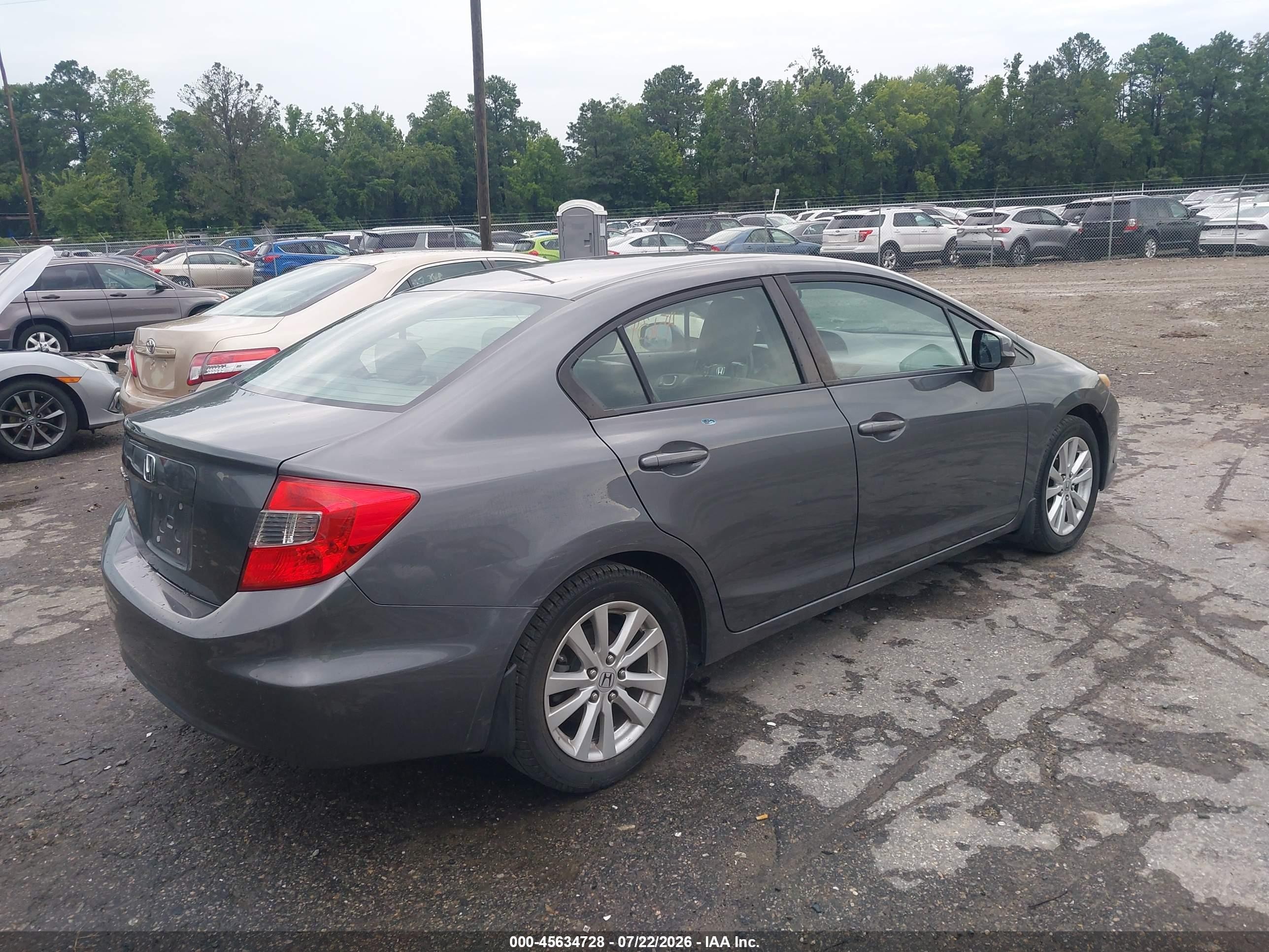 2012 Honda Civic Ex-l Gray vin: 19XFB2F92CE308126