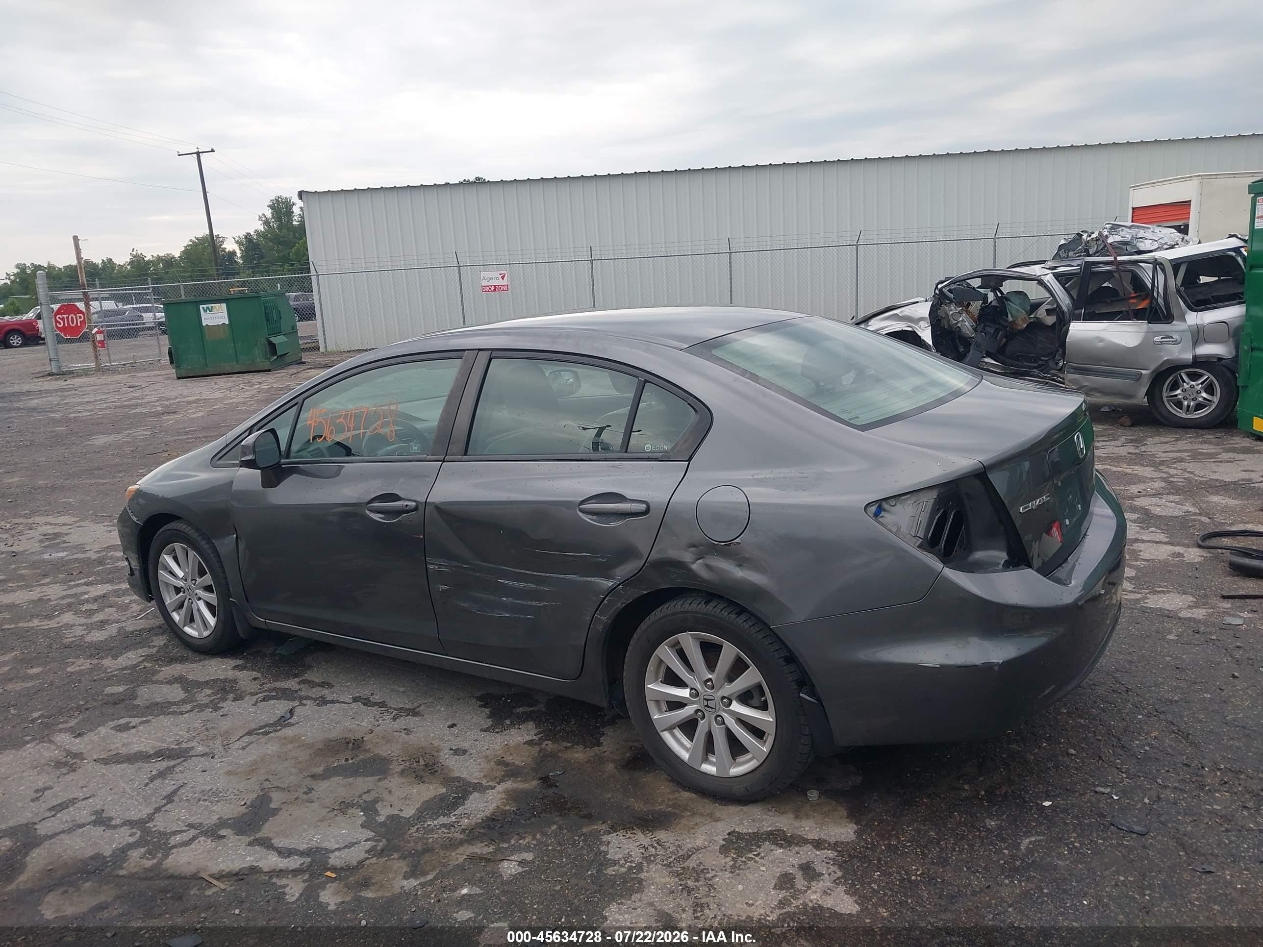 2012 Honda Civic Ex-l Gray vin: 19XFB2F92CE308126