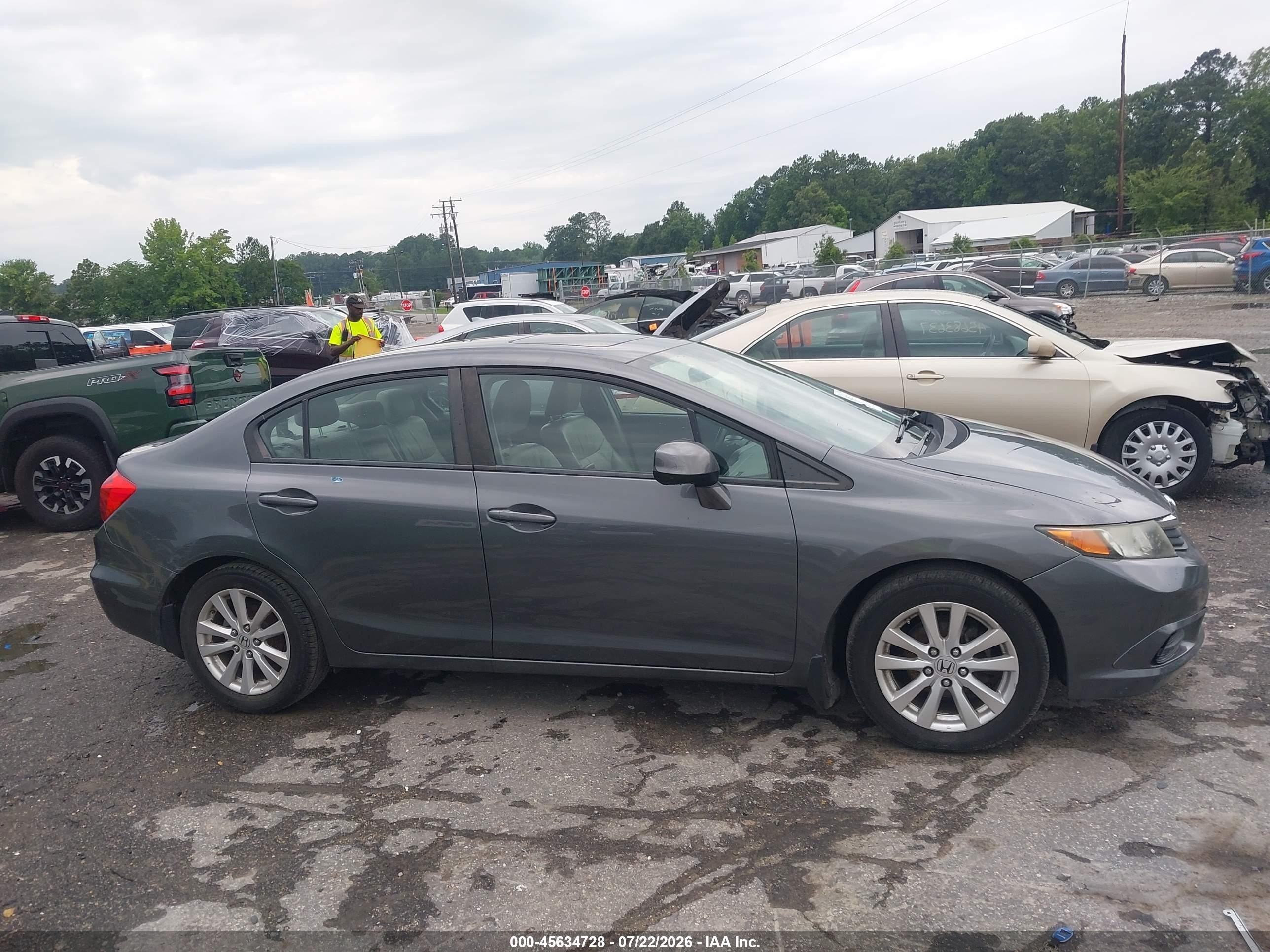 2012 Honda Civic Ex-l Gray vin: 19XFB2F92CE308126