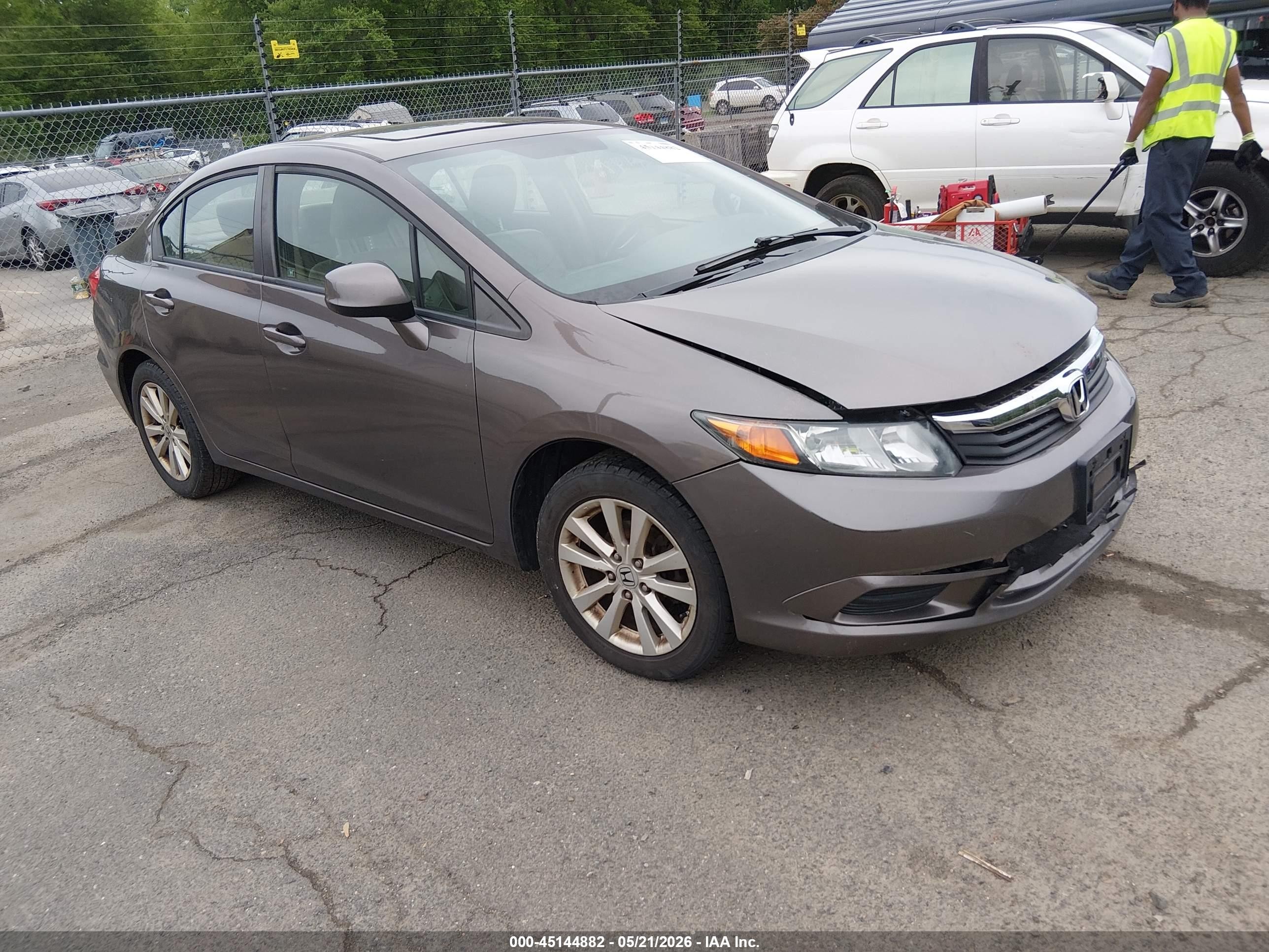 2012 Honda Civic Ex-l Brown vin: 19XFB2F92CE317330