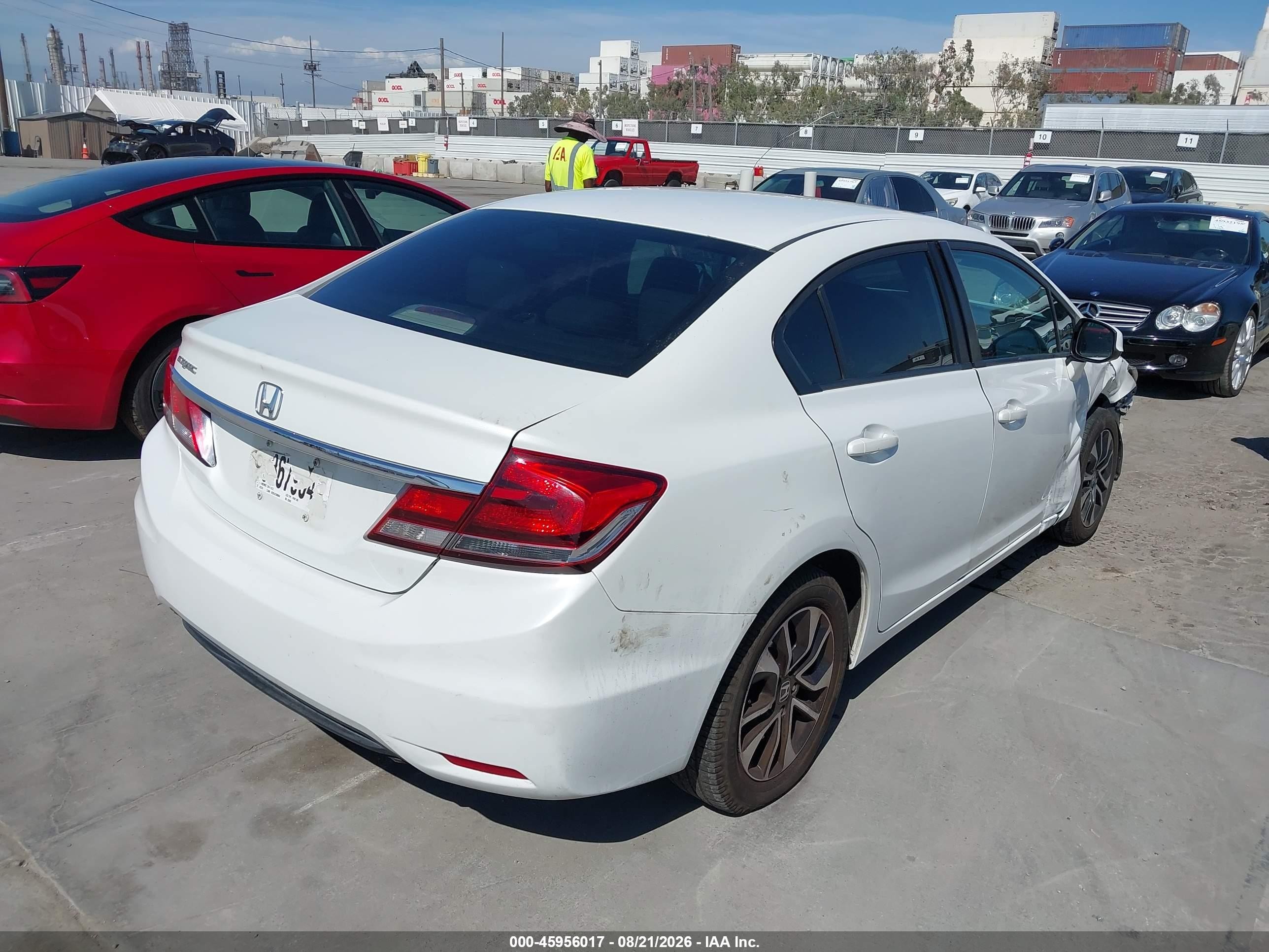 2013 Honda Civic Ex-l White vin: 19XFB2F92DE039692