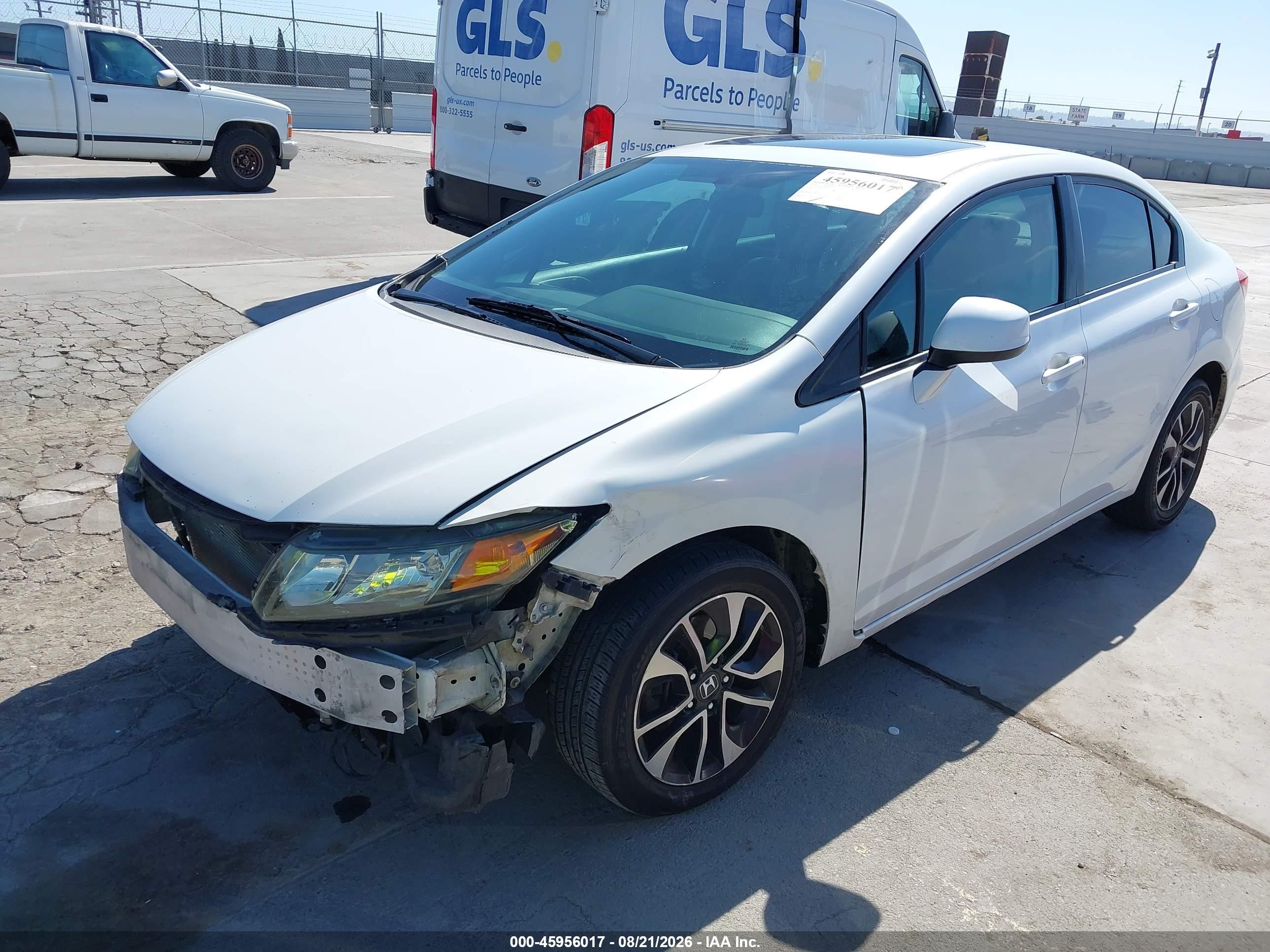 2013 Honda Civic Ex-l White vin: 19XFB2F92DE039692