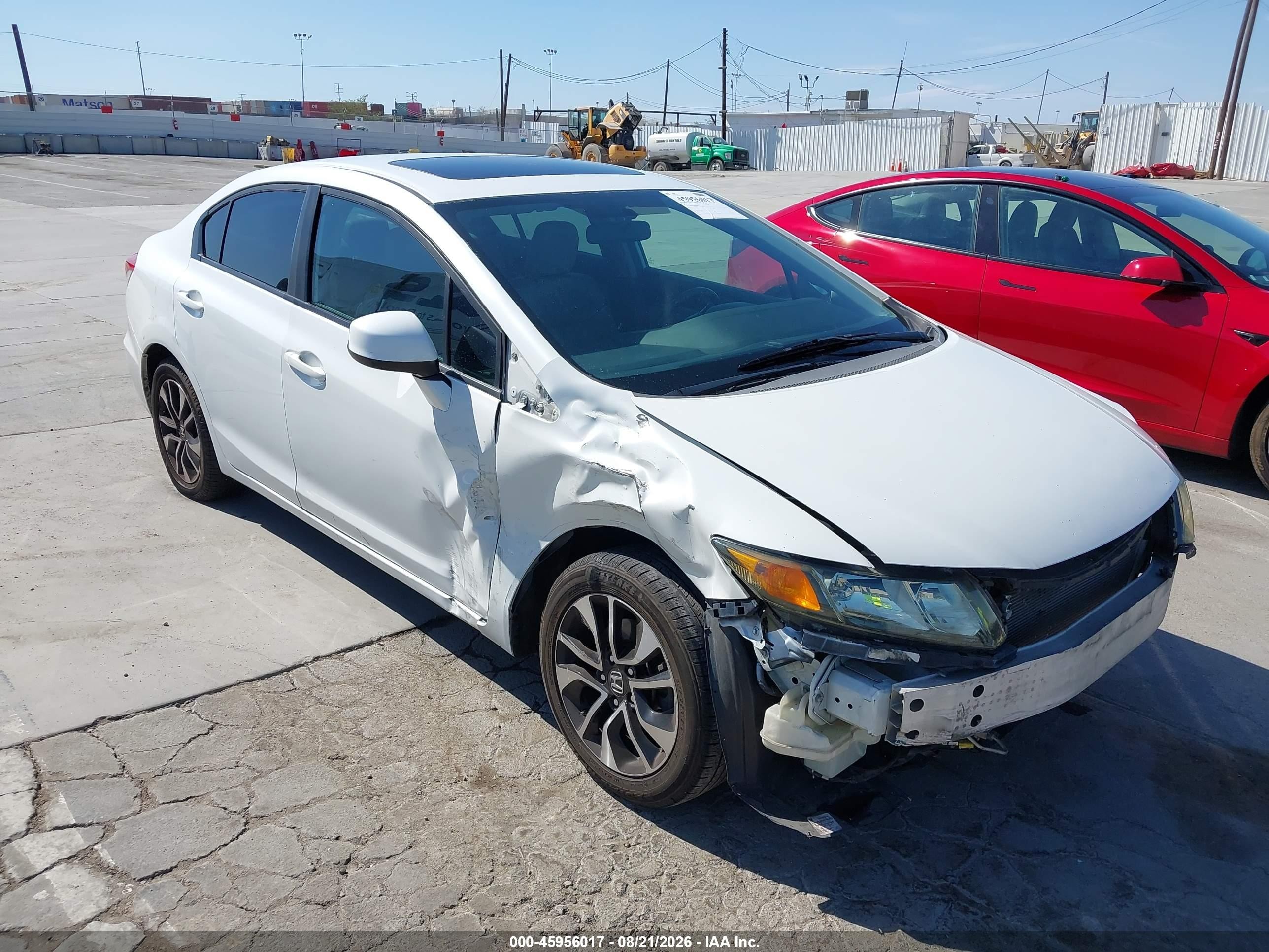 2013 Honda Civic Ex-l White vin: 19XFB2F92DE039692