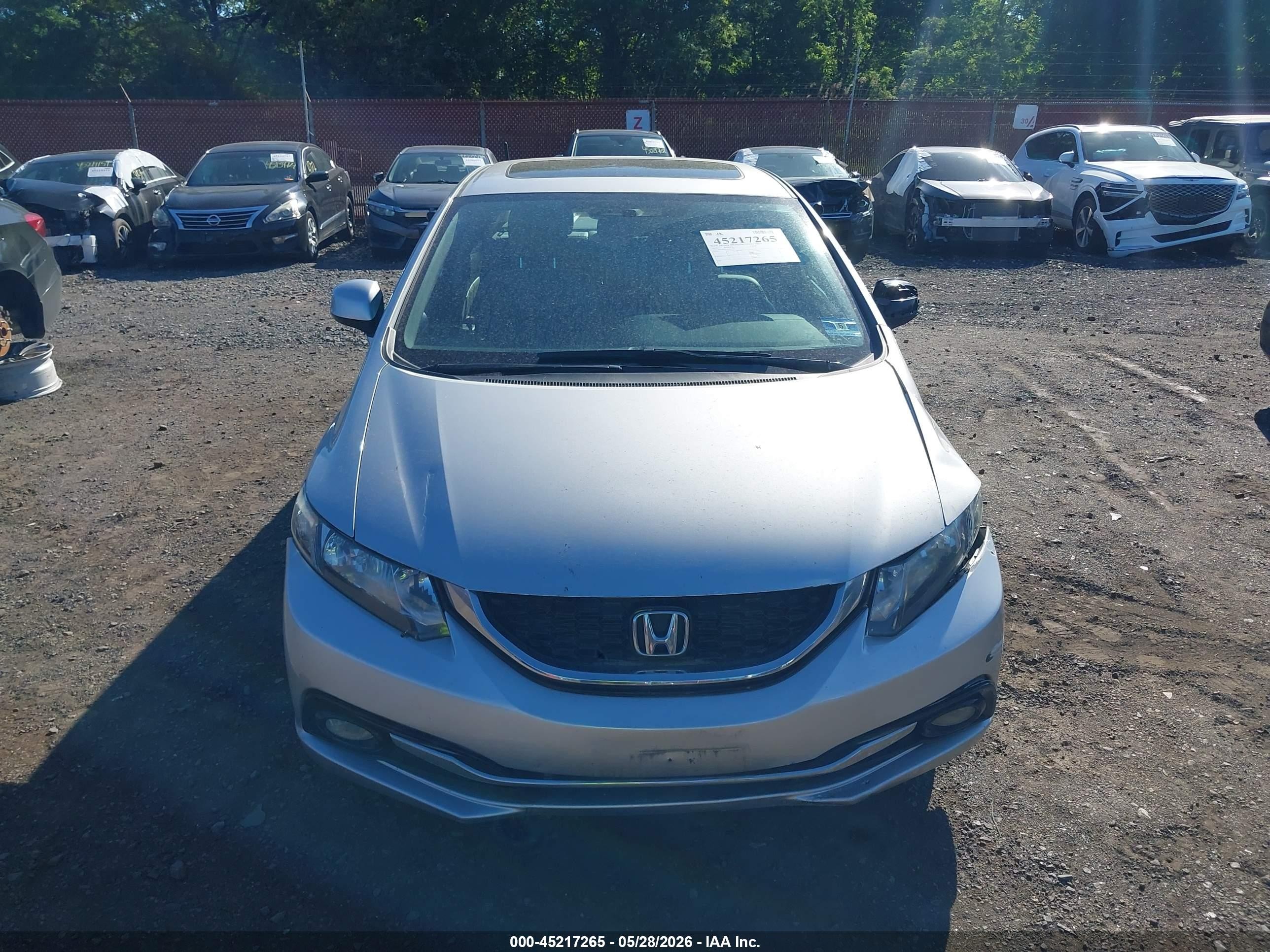 2013 Honda Civic Ex-l Серебряный vin: 19XFB2F92DE267434