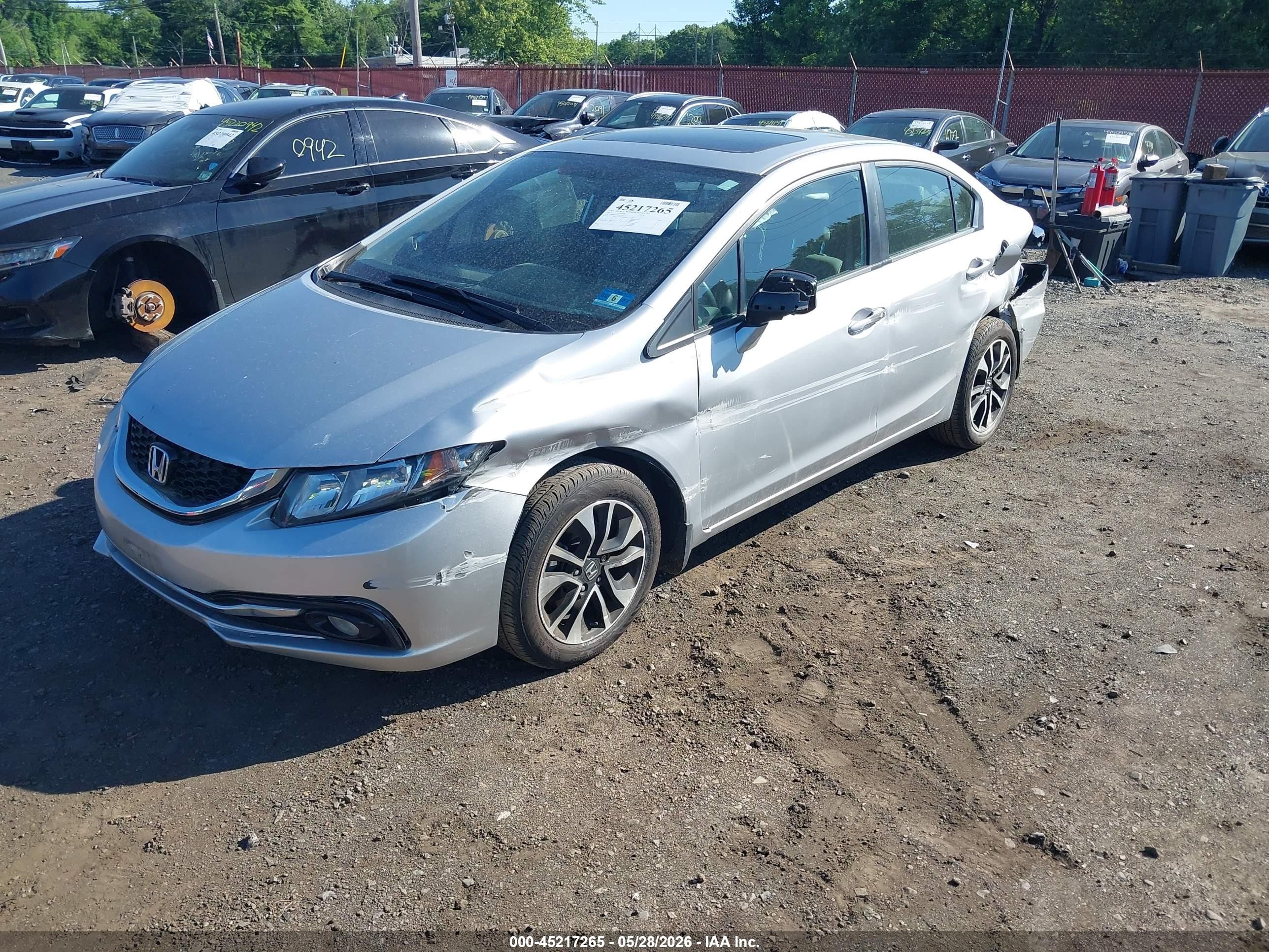2013 Honda Civic Ex-l Серебряный vin: 19XFB2F92DE267434