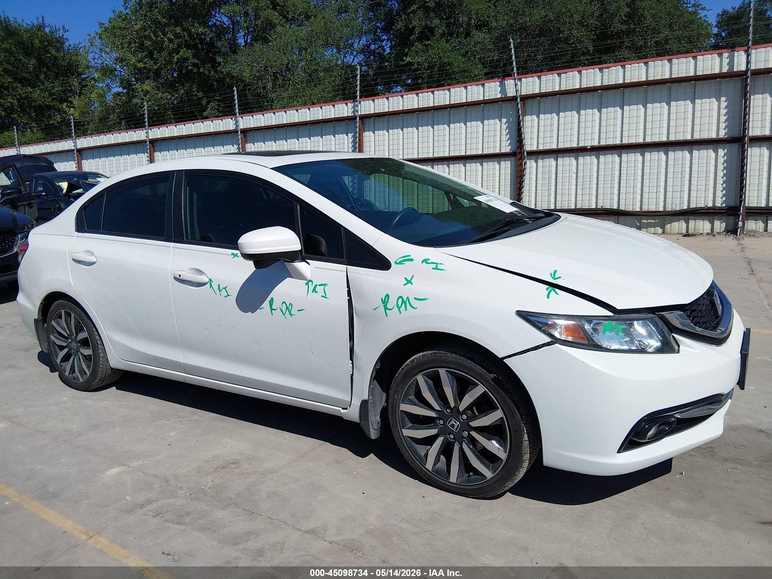 2014 Honda Civic Ex-l White vin: 19XFB2F92EE021114