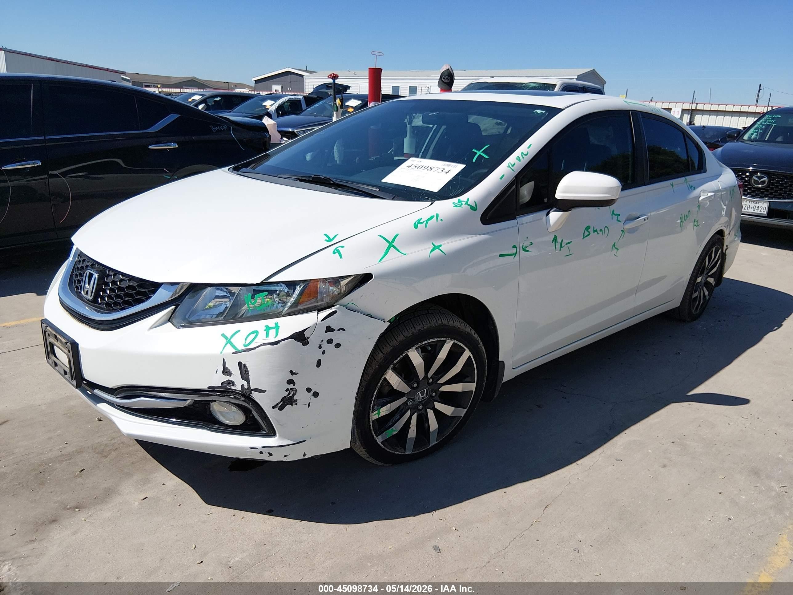 2014 Honda Civic Ex-l White vin: 19XFB2F92EE021114