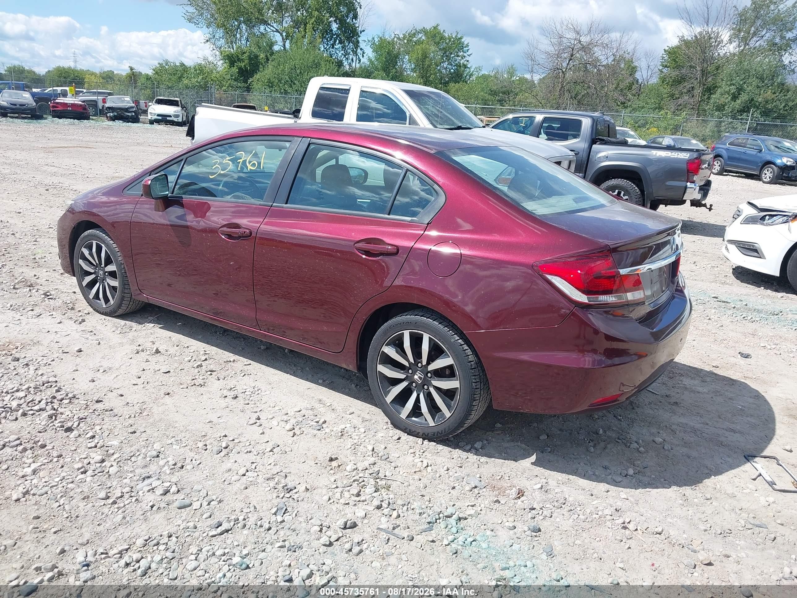 2014 Honda Civic Ex-l Red vin: 19XFB2F92EE023624