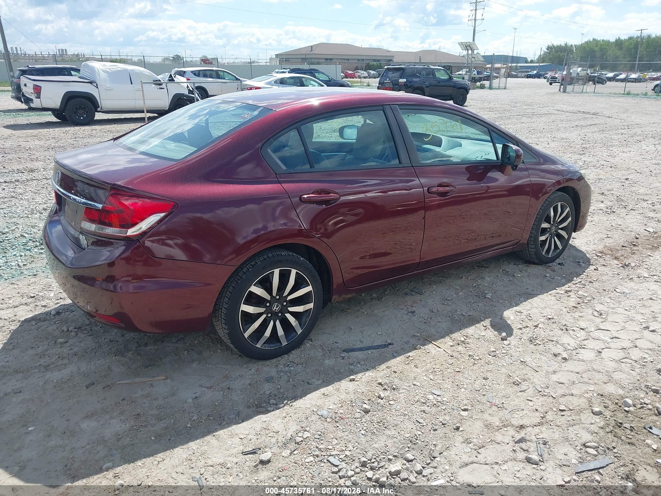 2014 Honda Civic Ex-l Red vin: 19XFB2F92EE023624