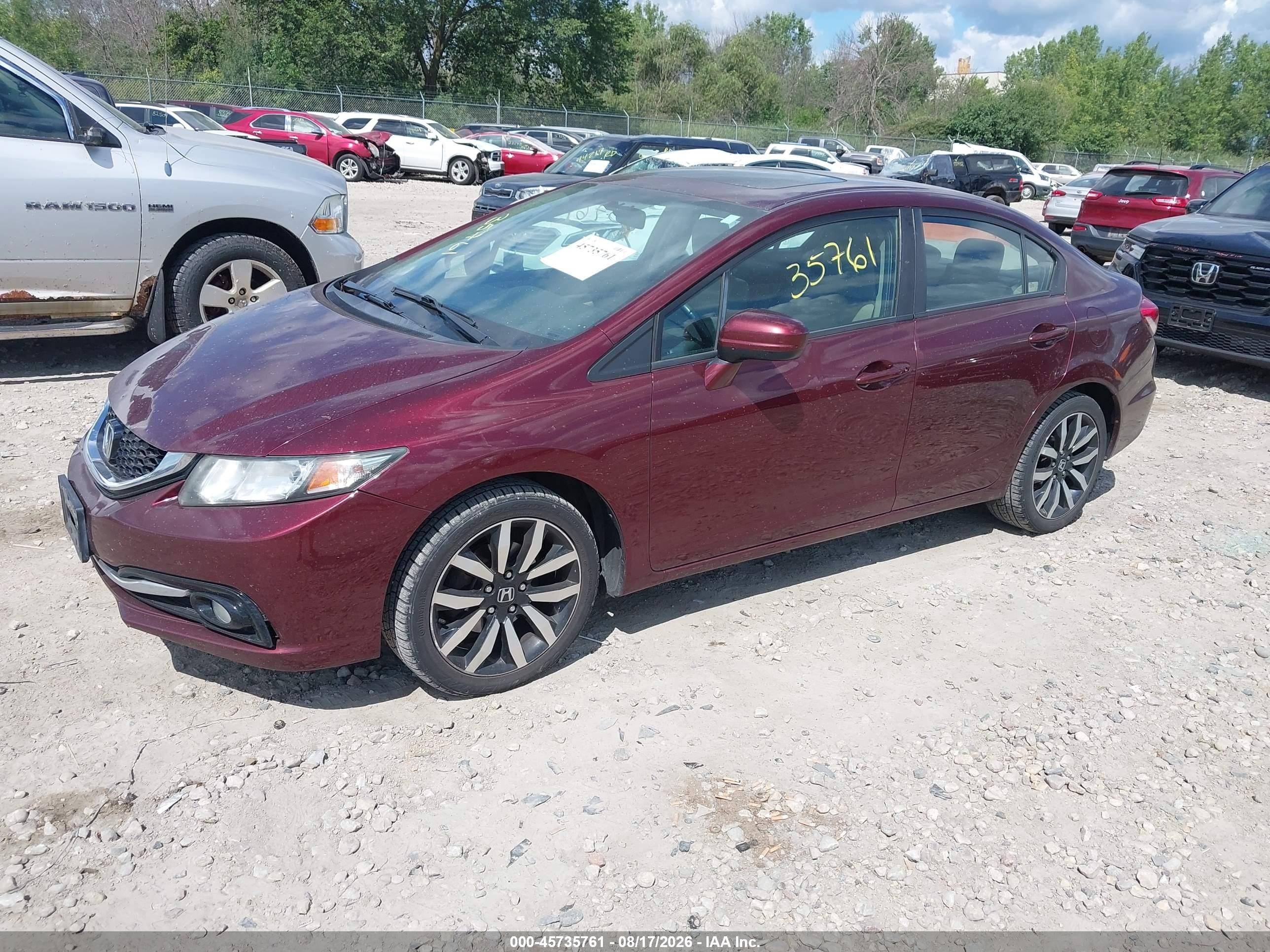 2014 Honda Civic Ex-l Red vin: 19XFB2F92EE023624